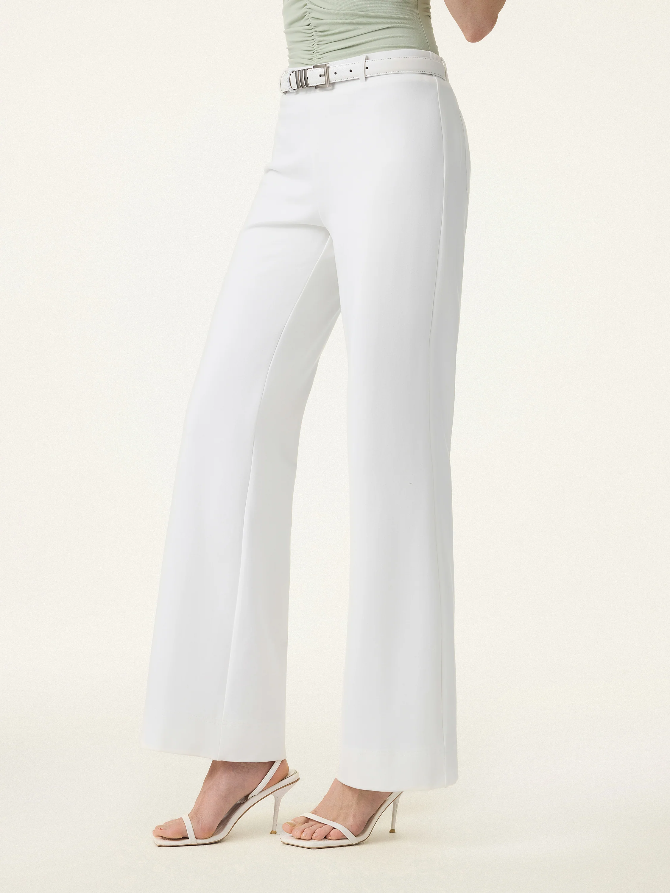 2Pcs Set Cowl Asymmetrical Tucked Top & Wide Leg Pants with Pockets - Image 13