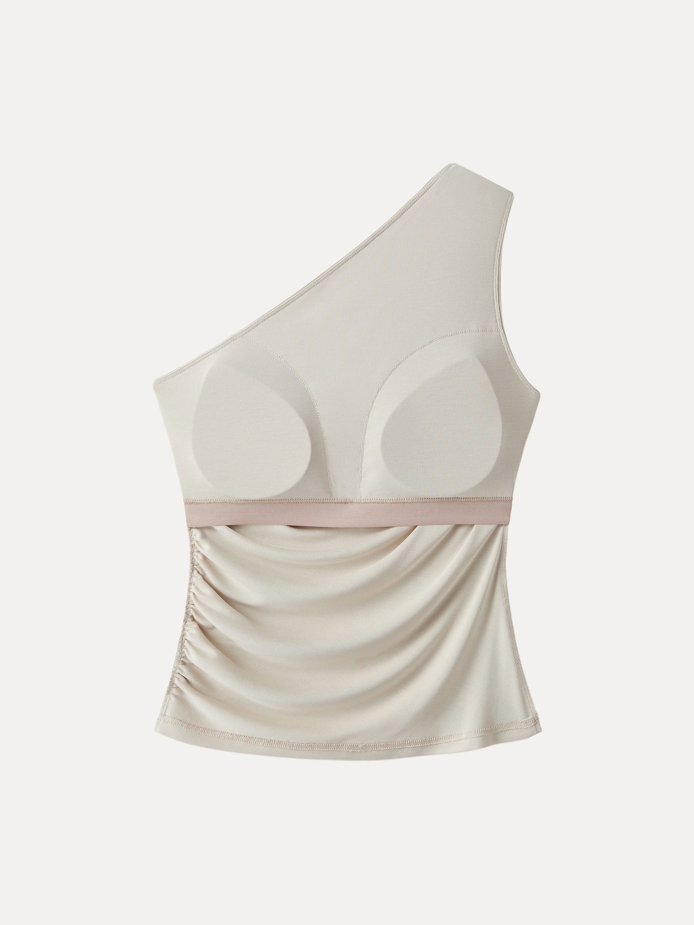 Sandwashed One Shoulder Ruched Bra Tank - Image 13