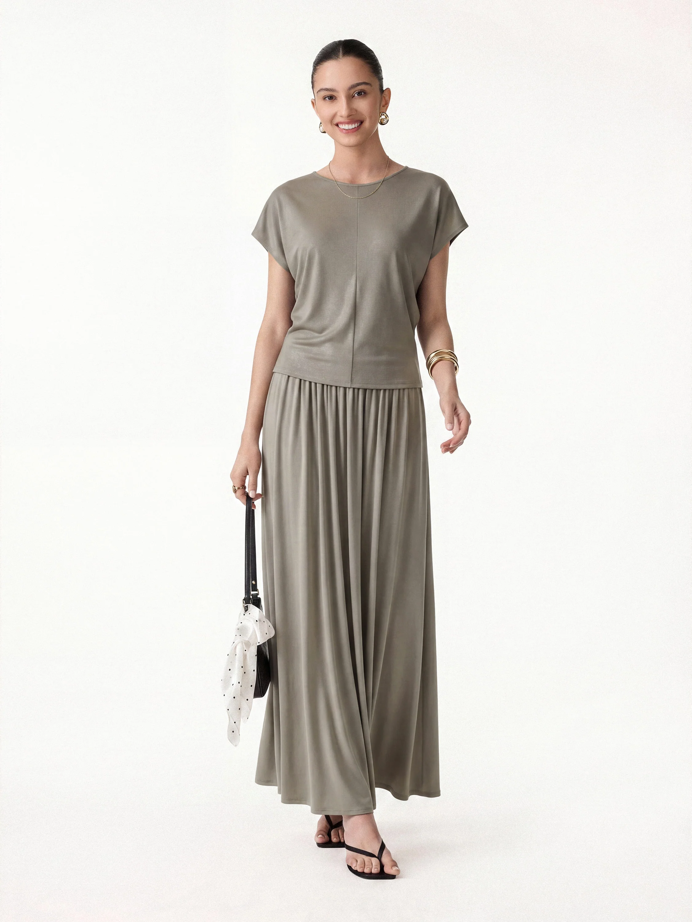 Linen-Blend Round Neck Relaxed Summer Top - Image 4