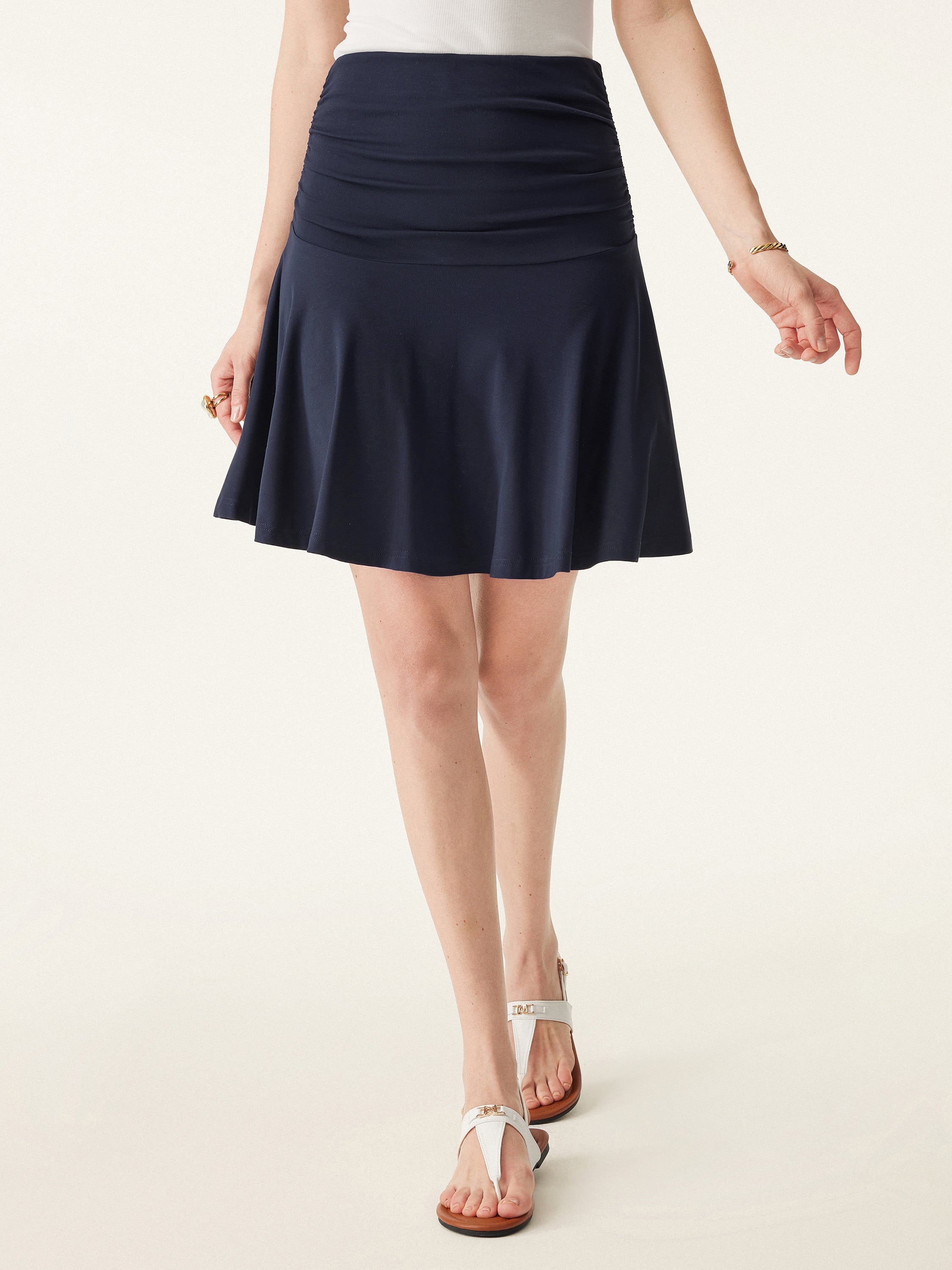 2Pcs Set Square Open-Back Bra Tank & Mini Circle Skirt with Lined Shorts - Image 13