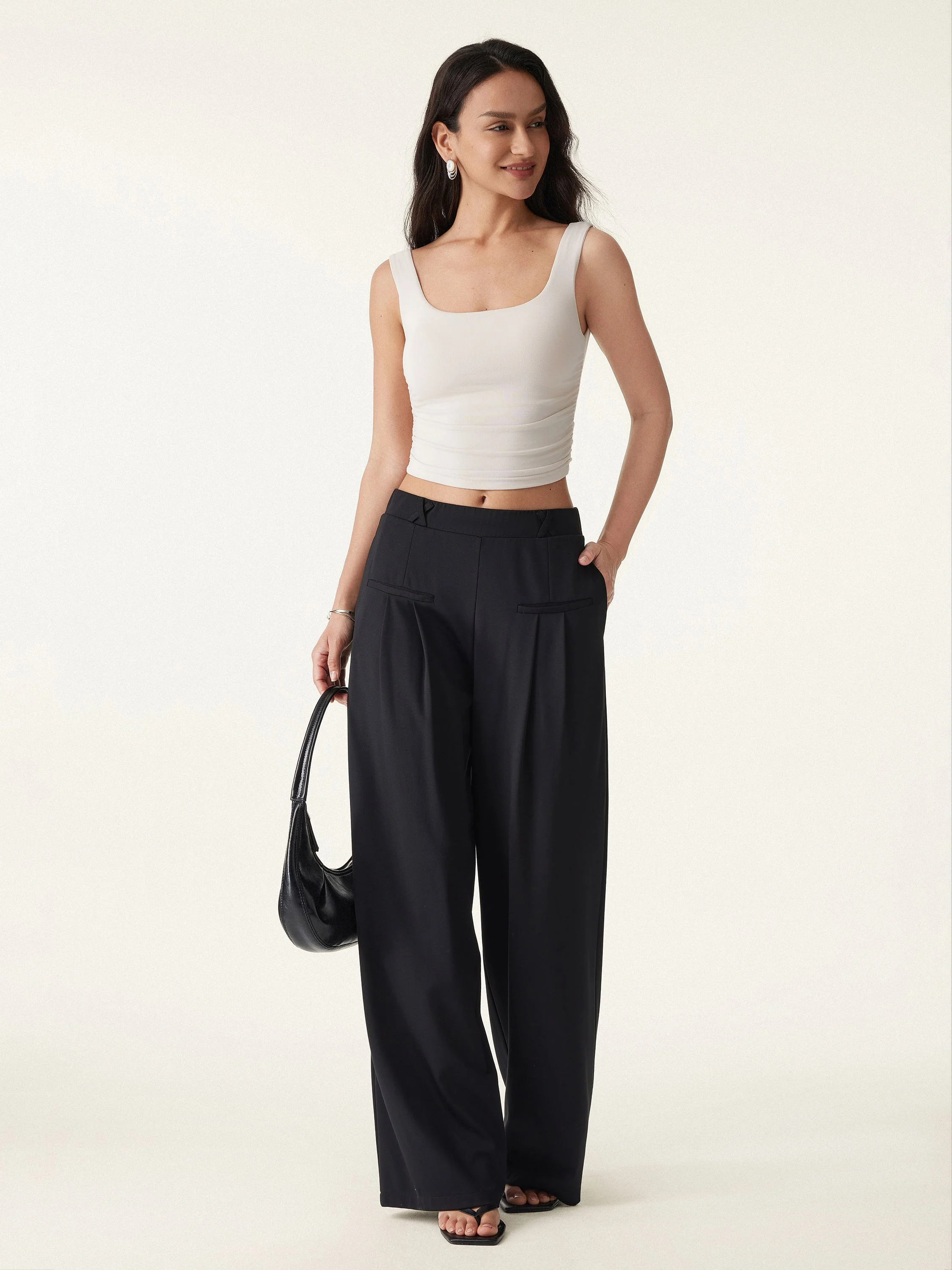 2Pcs Set Surplice Sleeveless Top & Mid Rise Wide Leg Trouser - Image 11