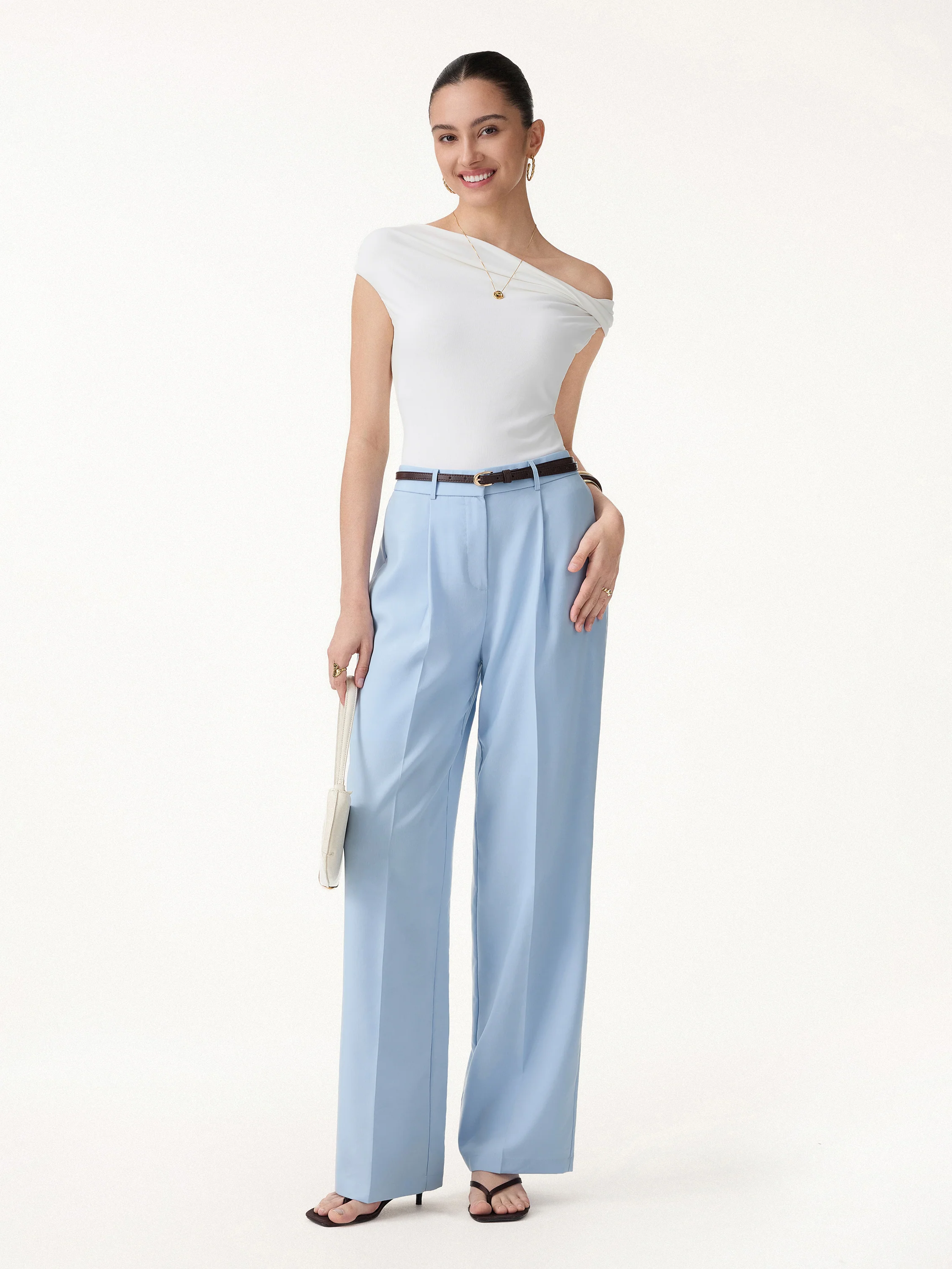 Linen Blend Wide Leg Pants - Image 2