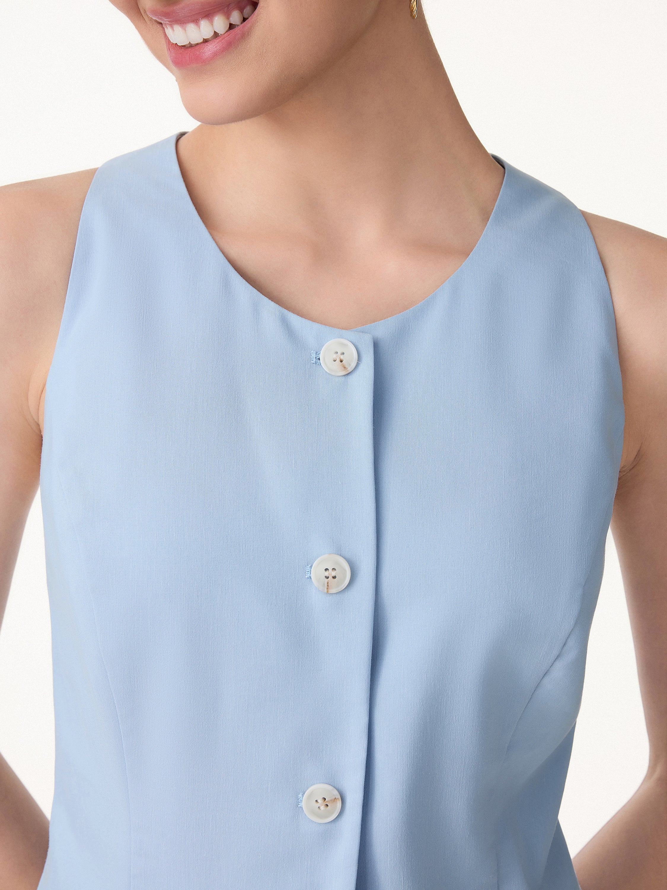 2Pcs Set Waistcoat with Pockets & Wide Leg Pant - Image 9
