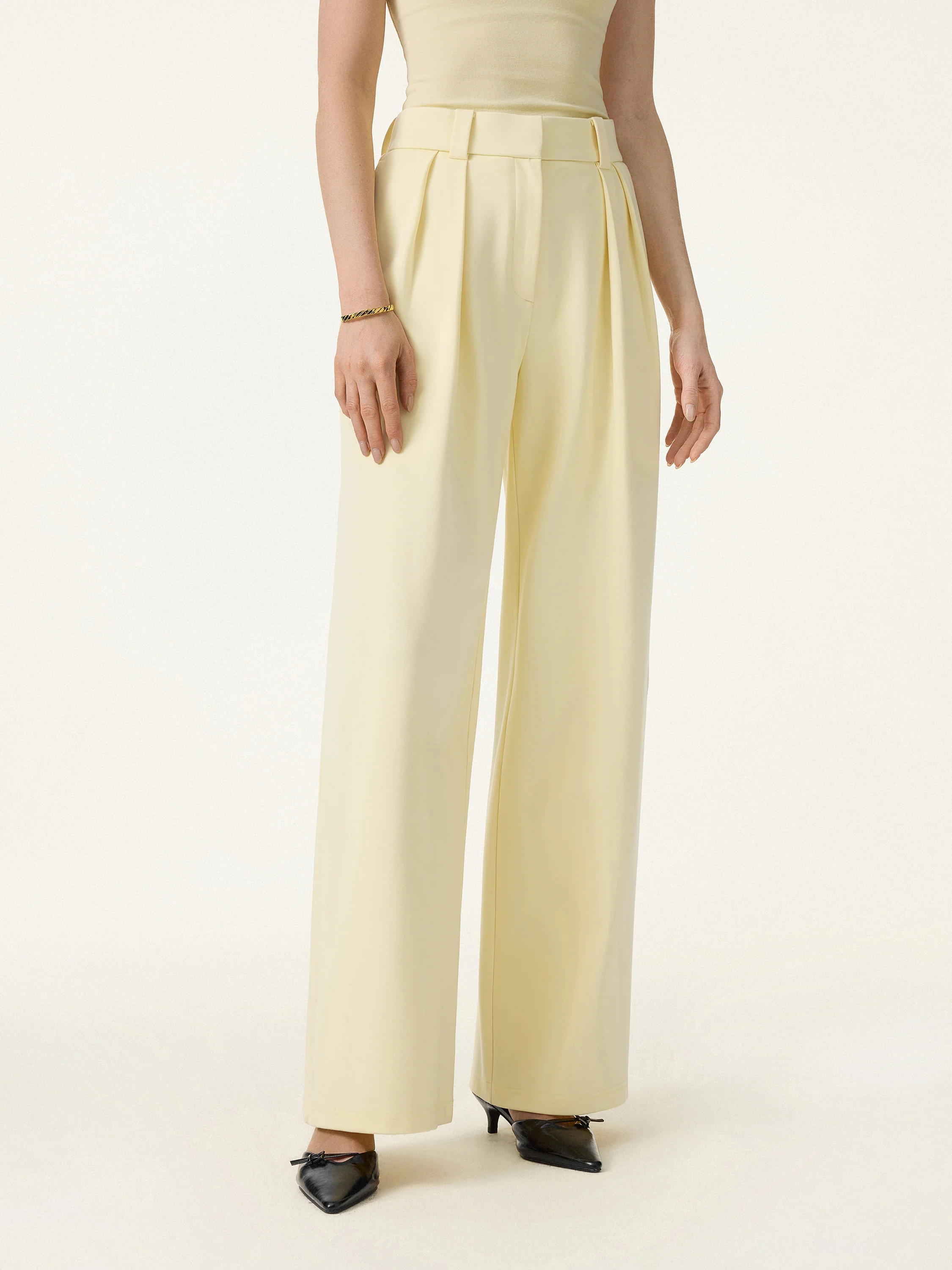 4-Way Stretch Drapey Mid Rise Wide Leg Work Pant - Image 12