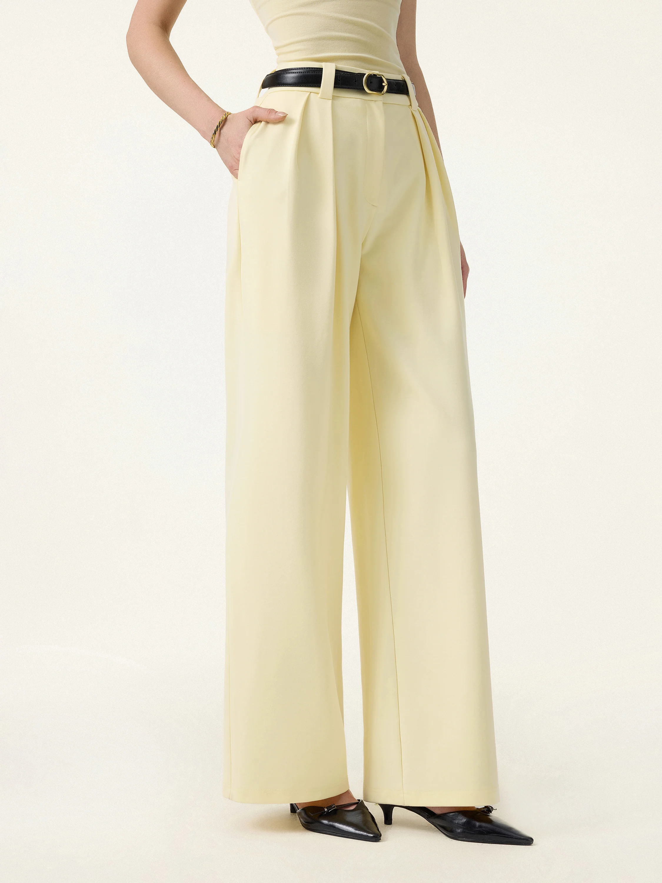 4-Way Stretch Drapey Mid Rise Wide Leg Work Pant - Image 13