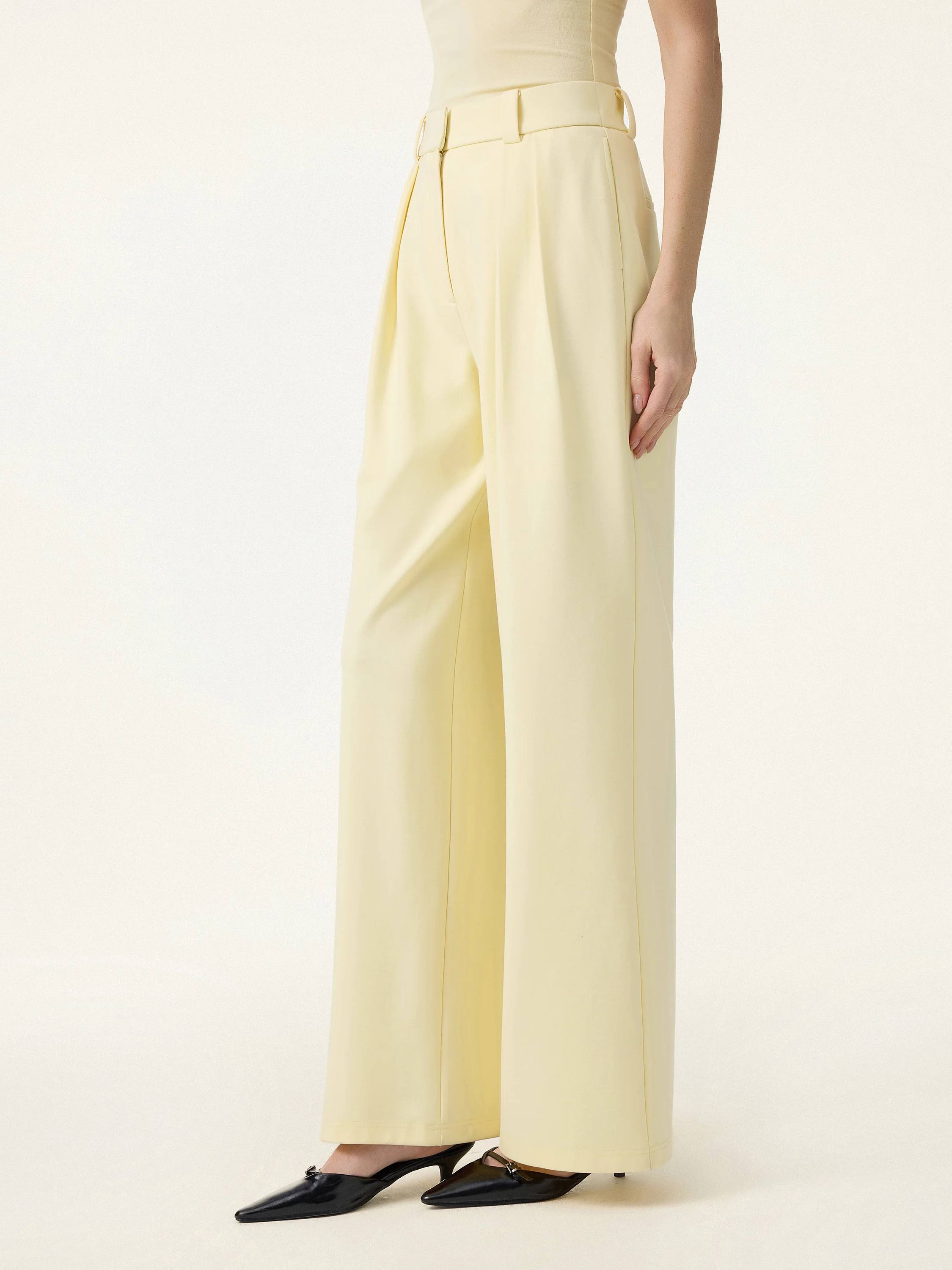 4-Way Stretch Drapey Mid Rise Wide Leg Work Pant - Image 3
