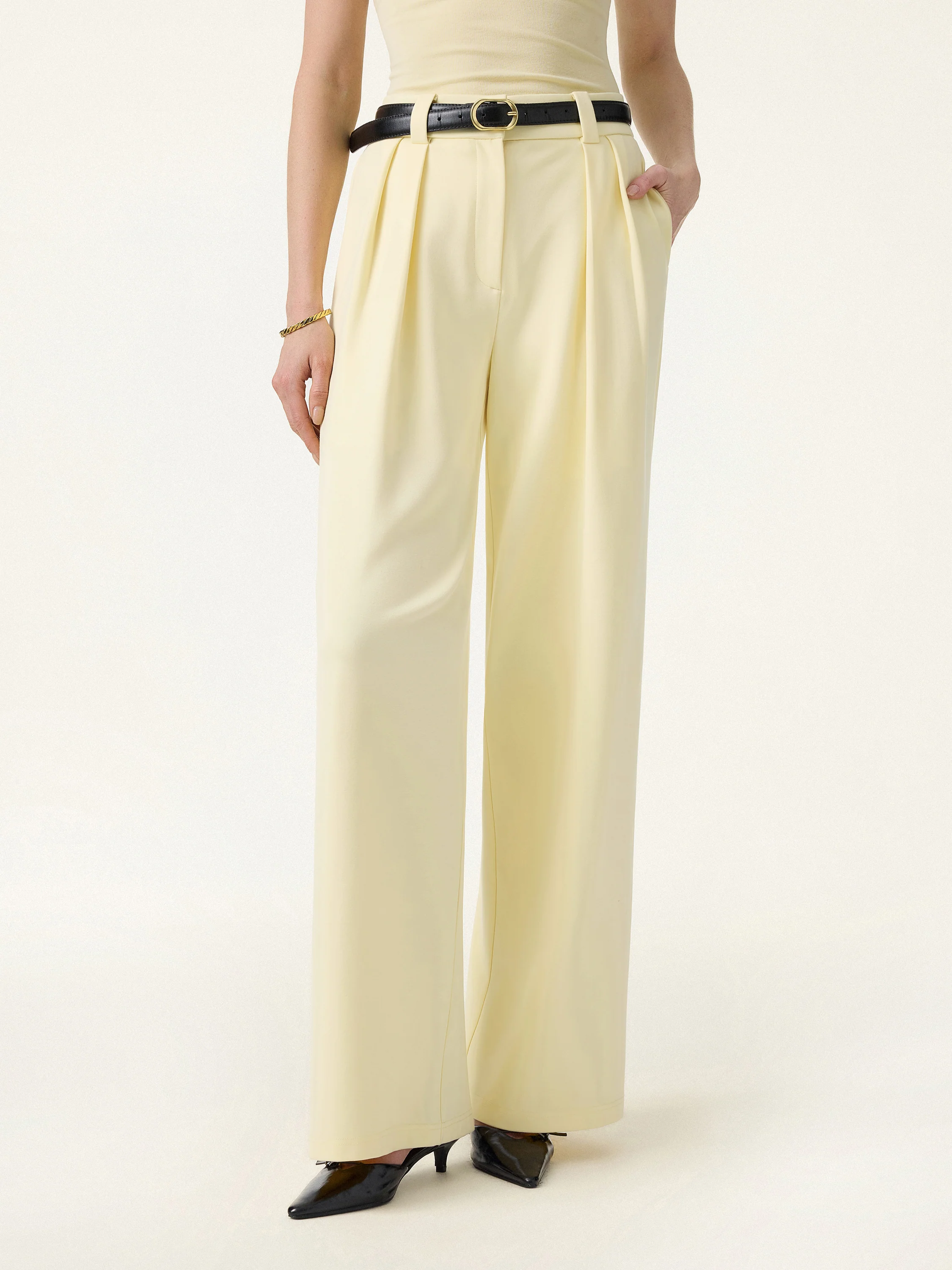4-Way Stretch Drapey Mid Rise Wide Leg Work Pant - Image 6