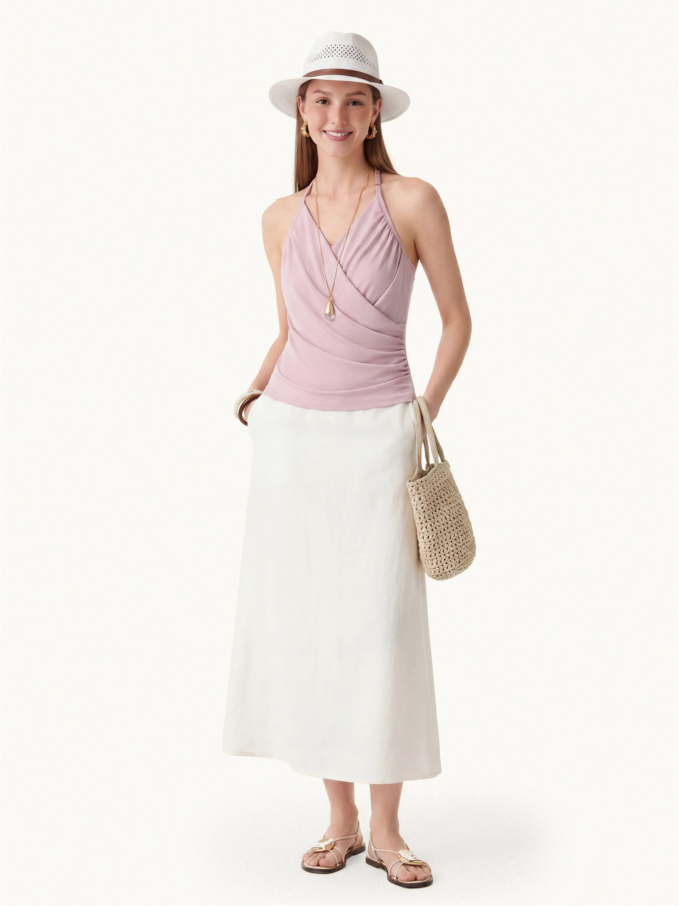 Halter Neck Surplice Ruched Bra Top - Image 13