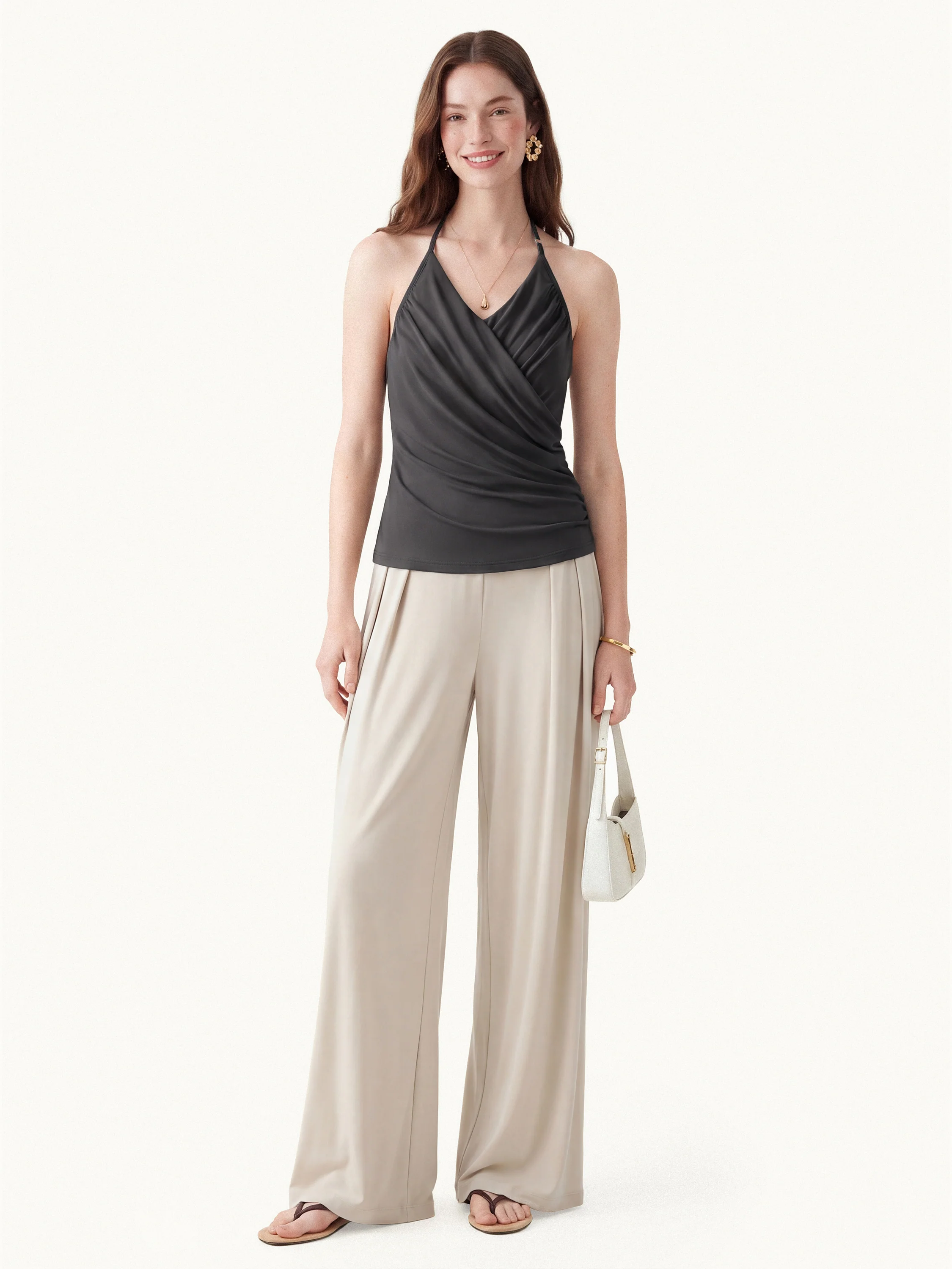 Halter Neck Surplice Ruched Bra Top - Image 23