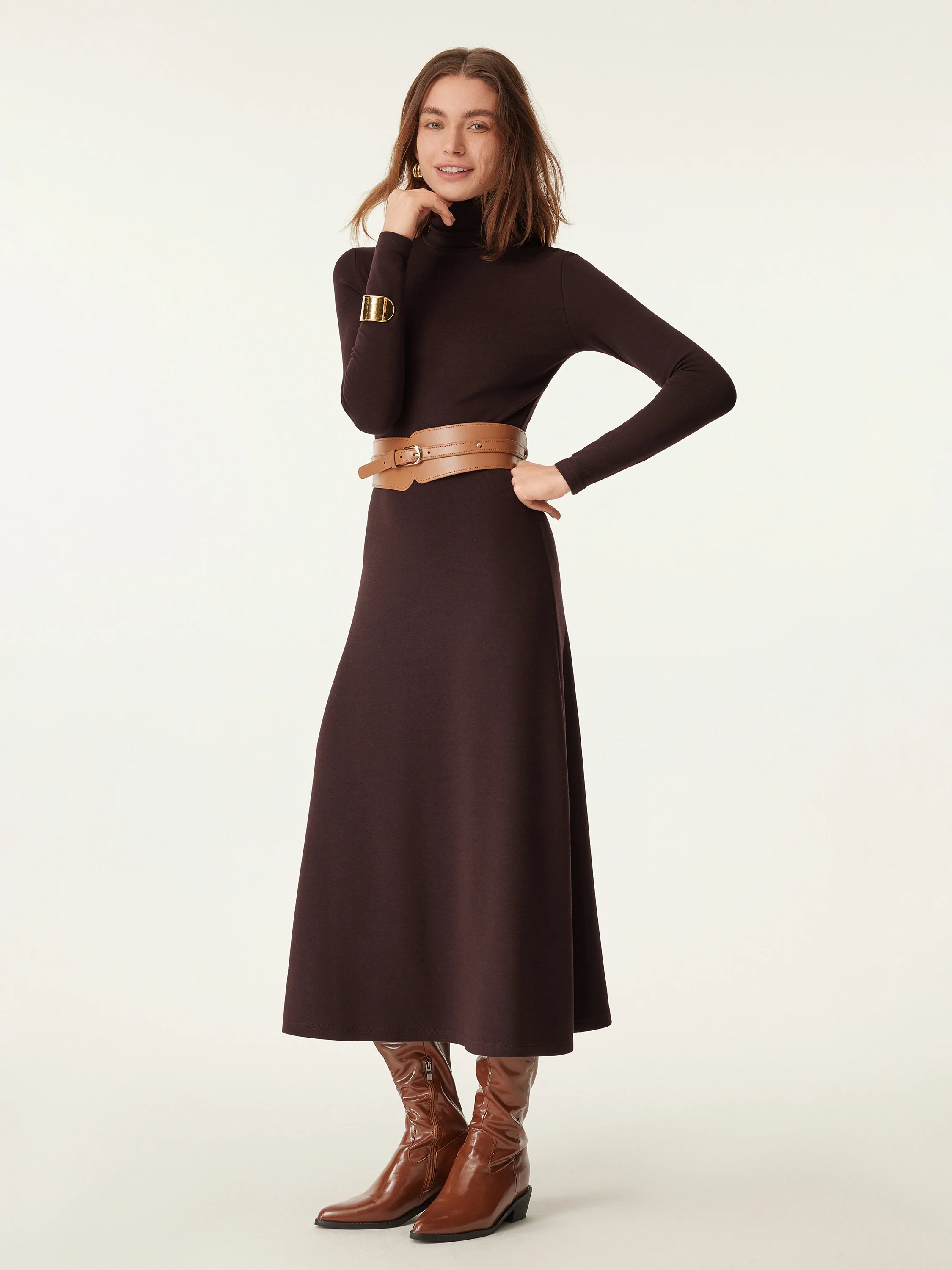 MaxWarm Turtleneck Midi Dress - Image 3
