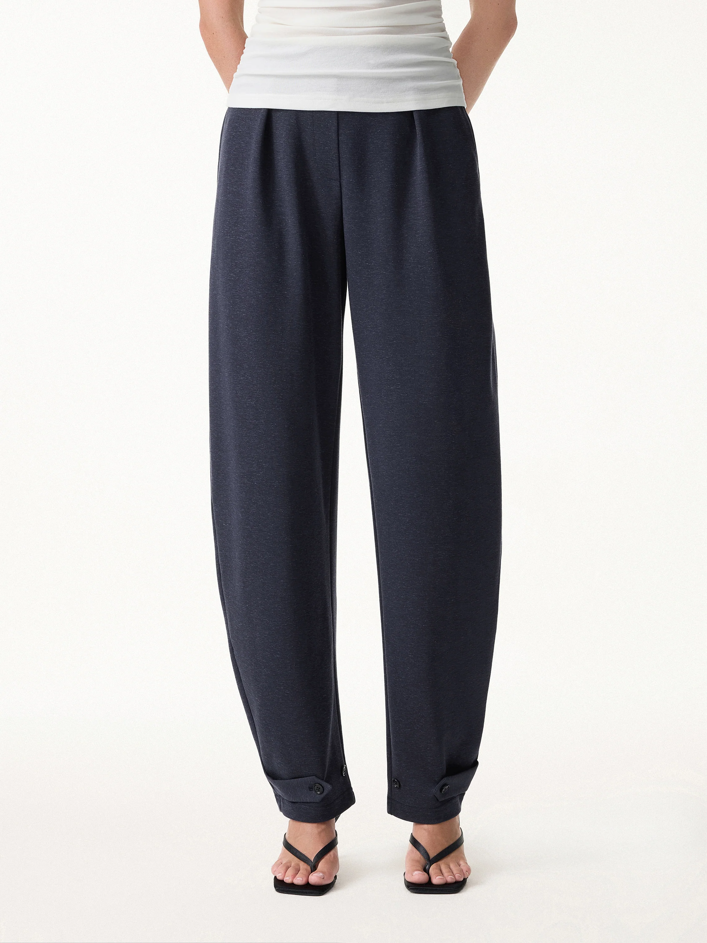 Linen-Like Breathable Barrel Leg Pants - Image 5