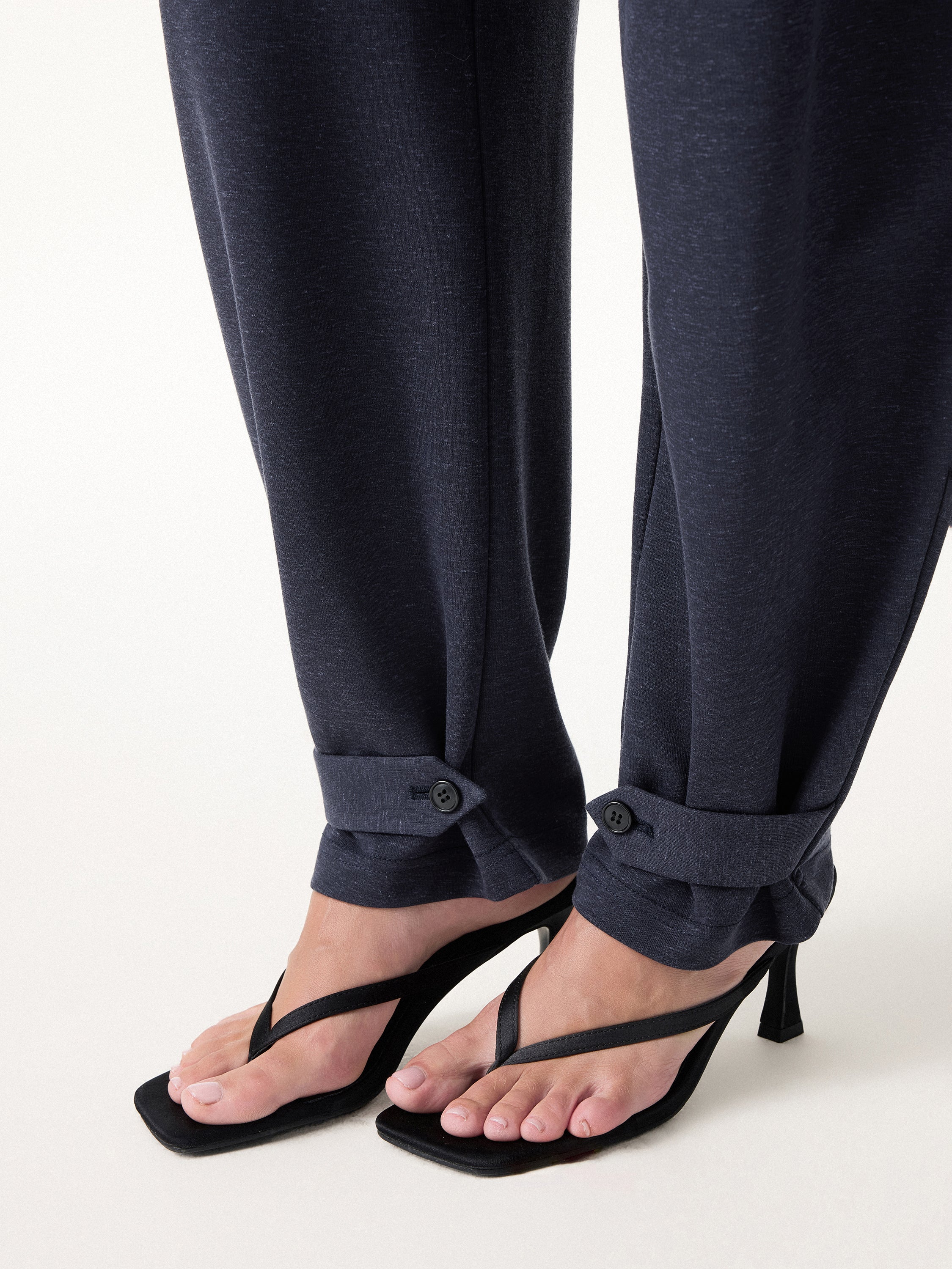 Linen-Like Breathable Barrel Leg Pants - Image 8