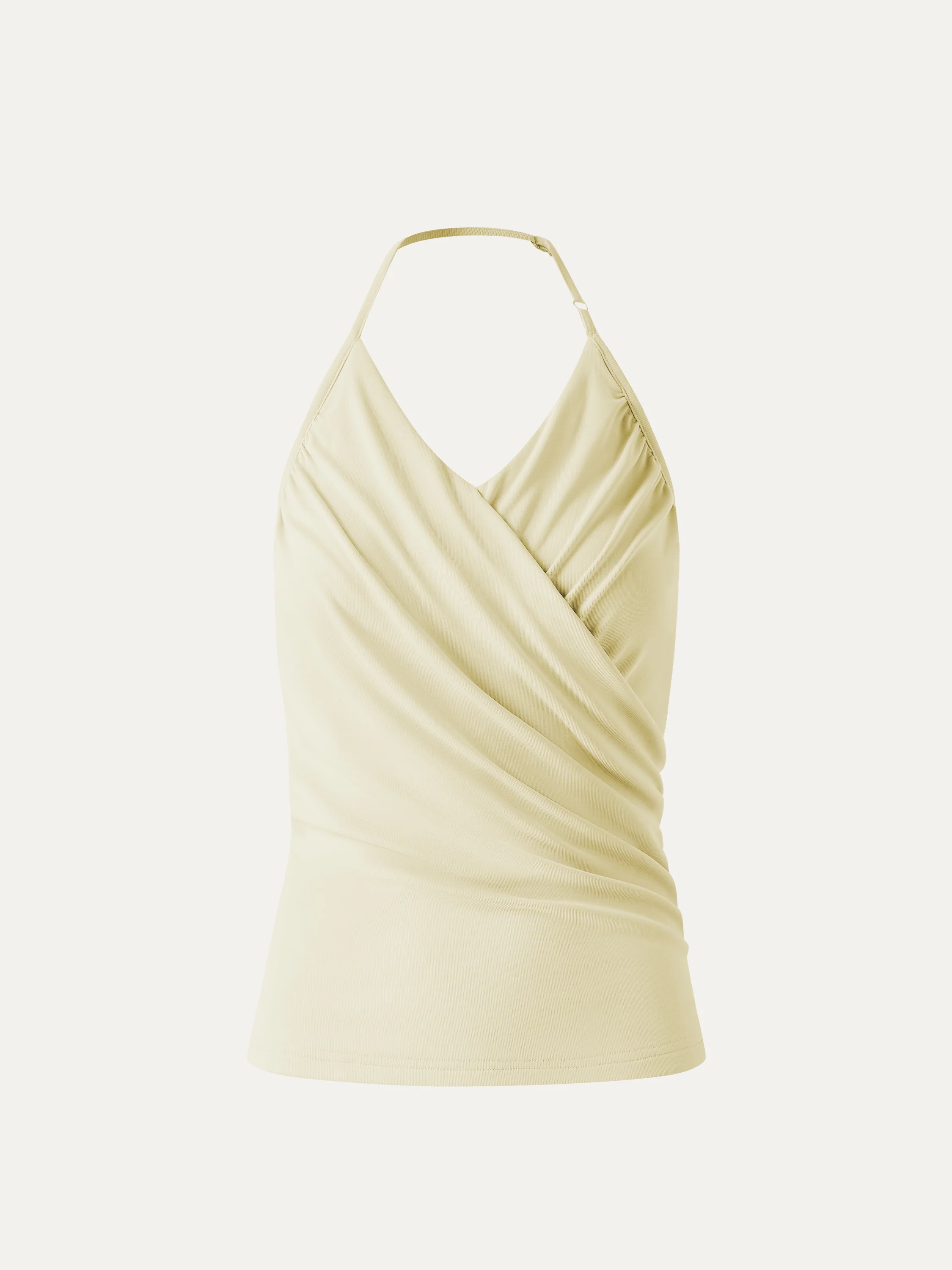 Modal Halter Neck Surplice Ruched Bandless Bra Top - Image 11