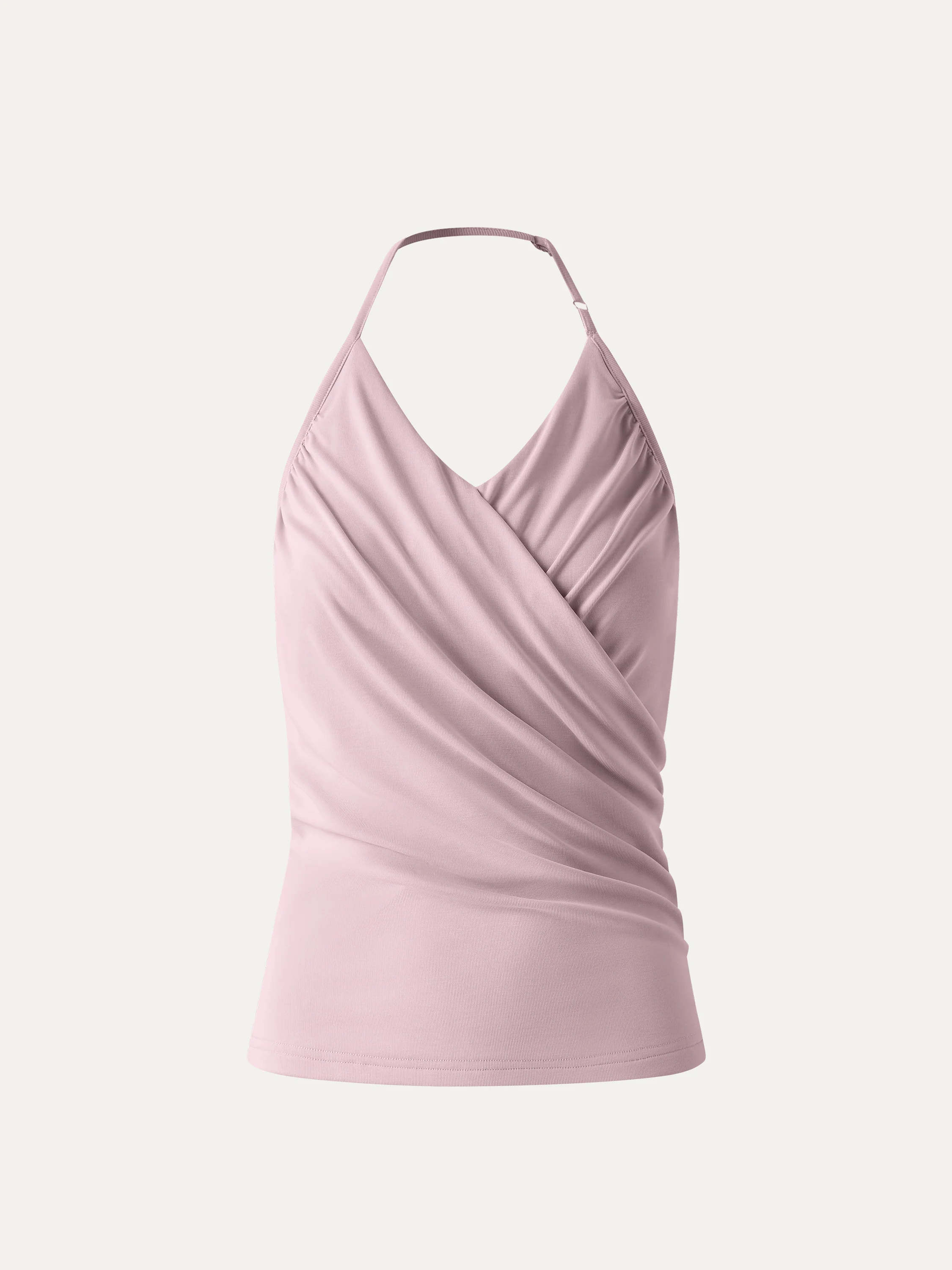 Modal Halter Neck Surplice Ruched Bandless Bra Top - Image 12