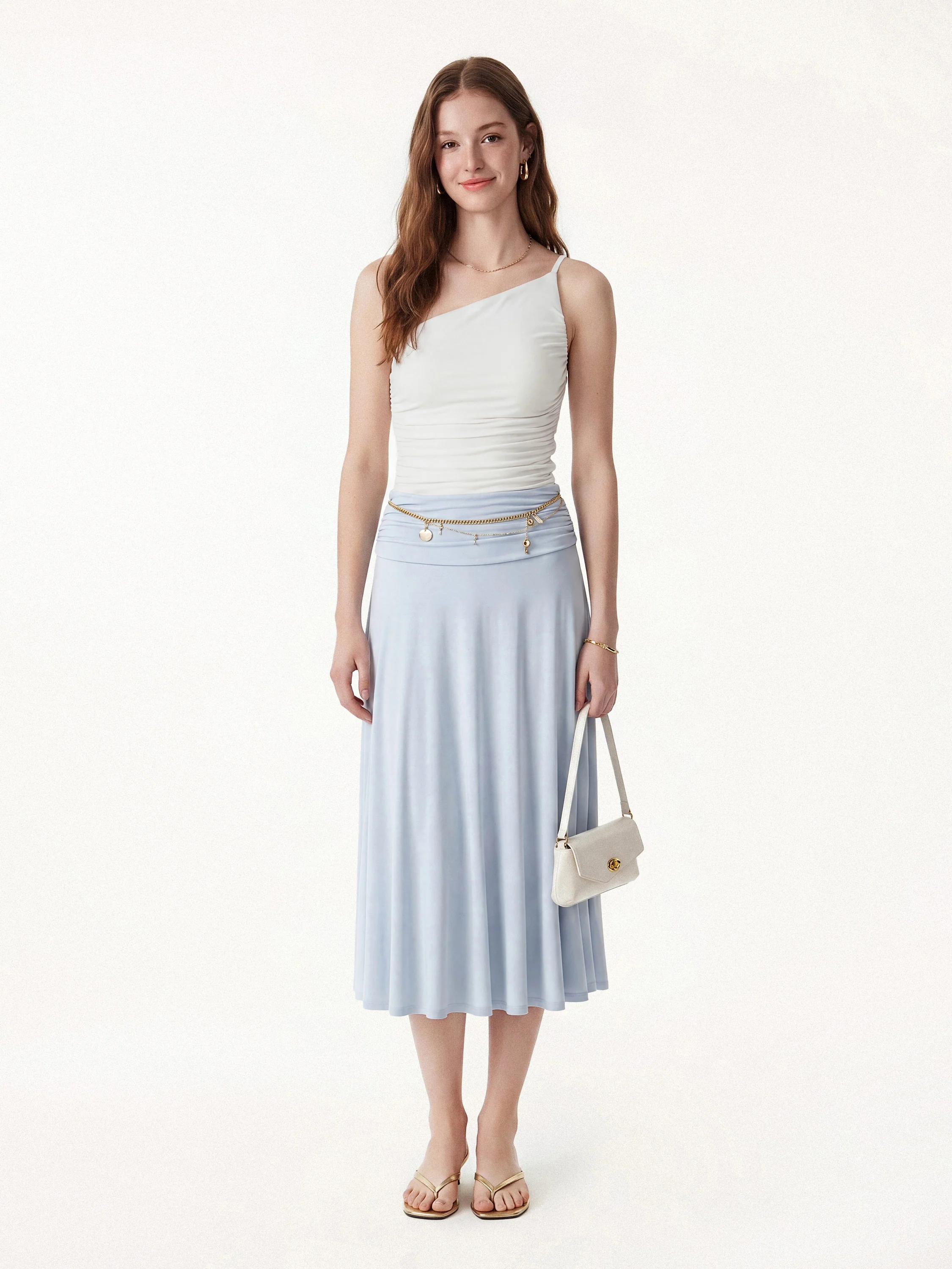 Ruched One Shoulder Asymmetrical Bra Top - Image 11