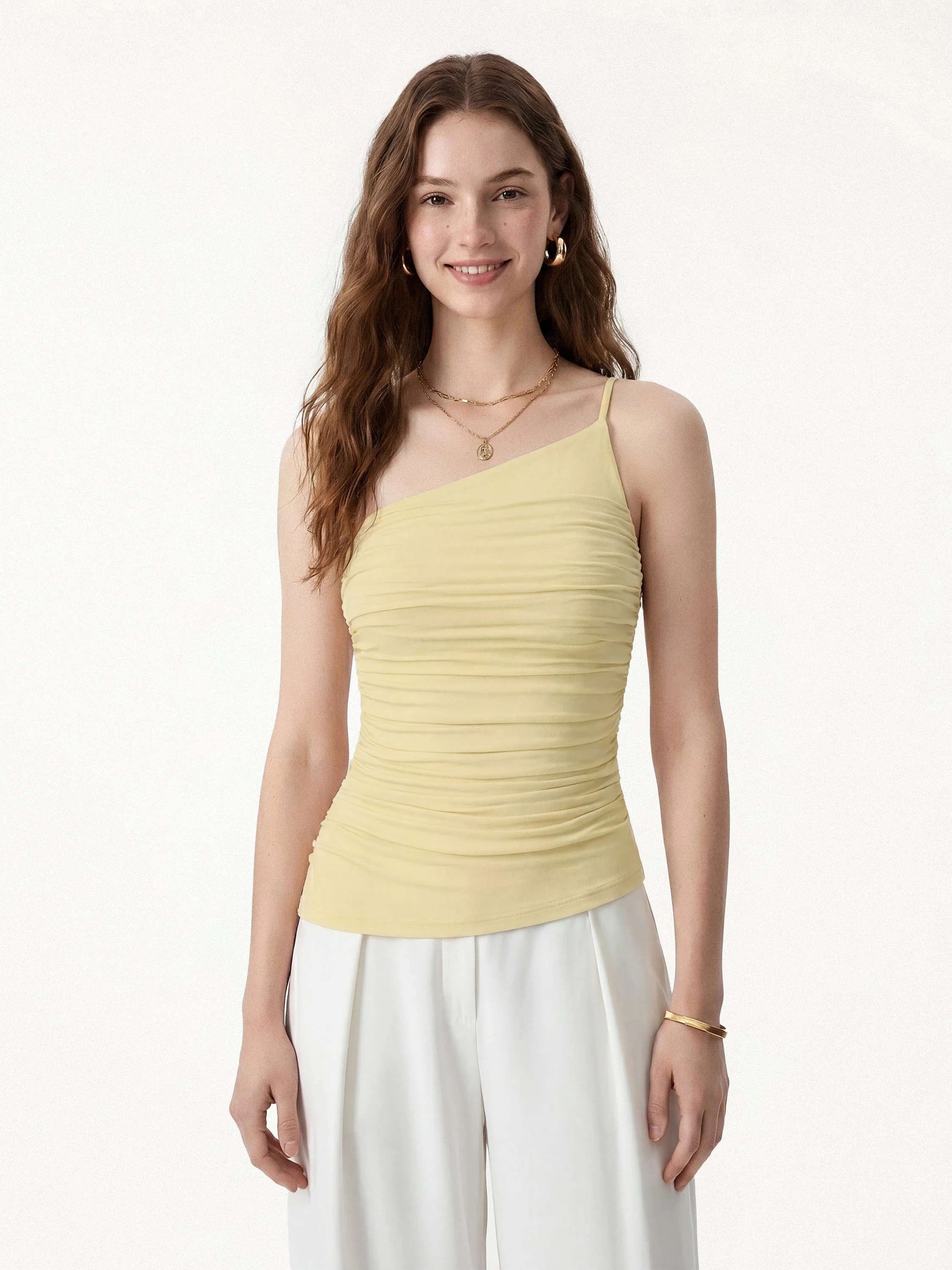 Ruched One Shoulder Asymmetrical Bra Top - Image 12
