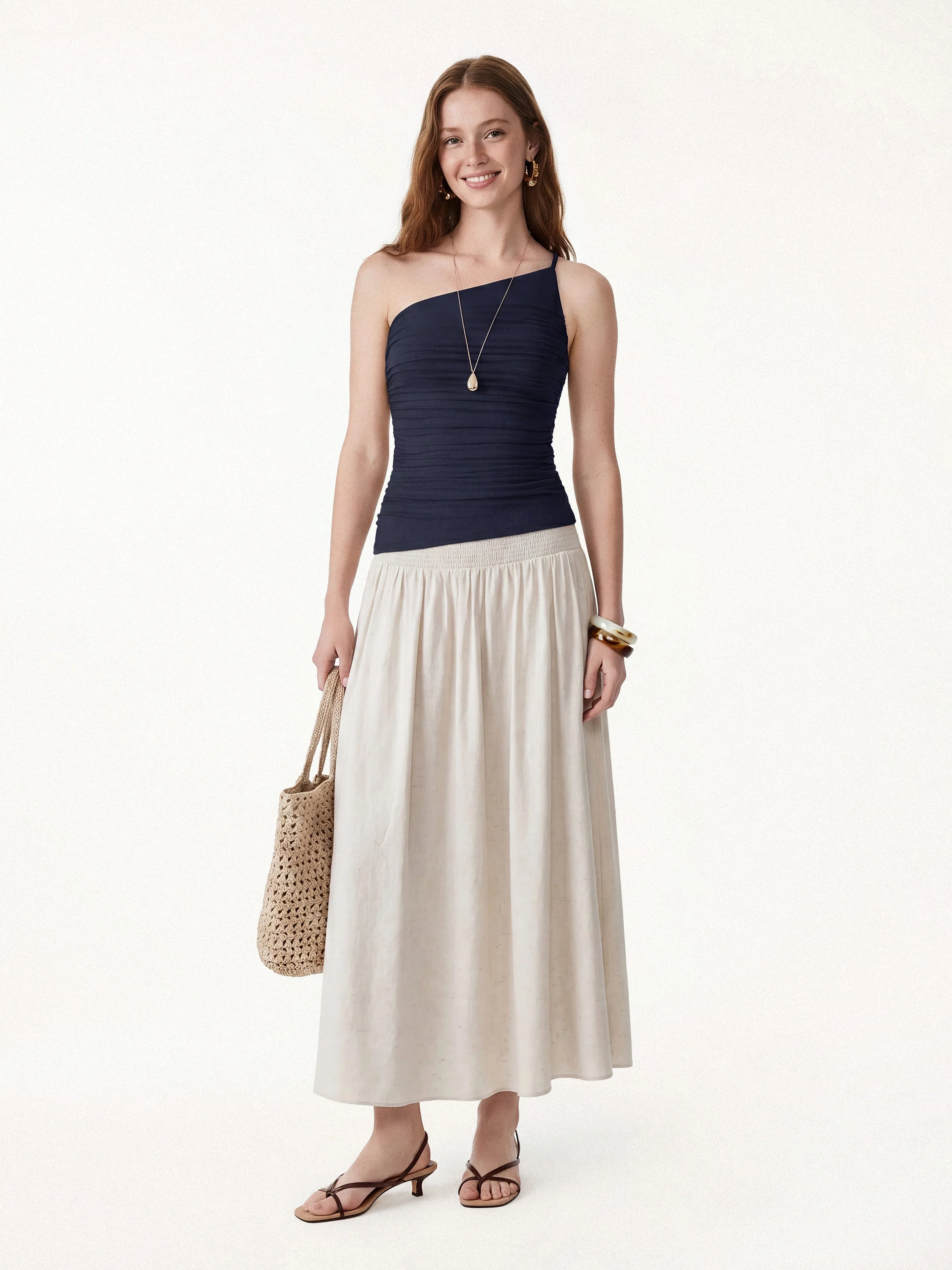 Ruched One Shoulder Asymmetrical Bra Top - Image 17