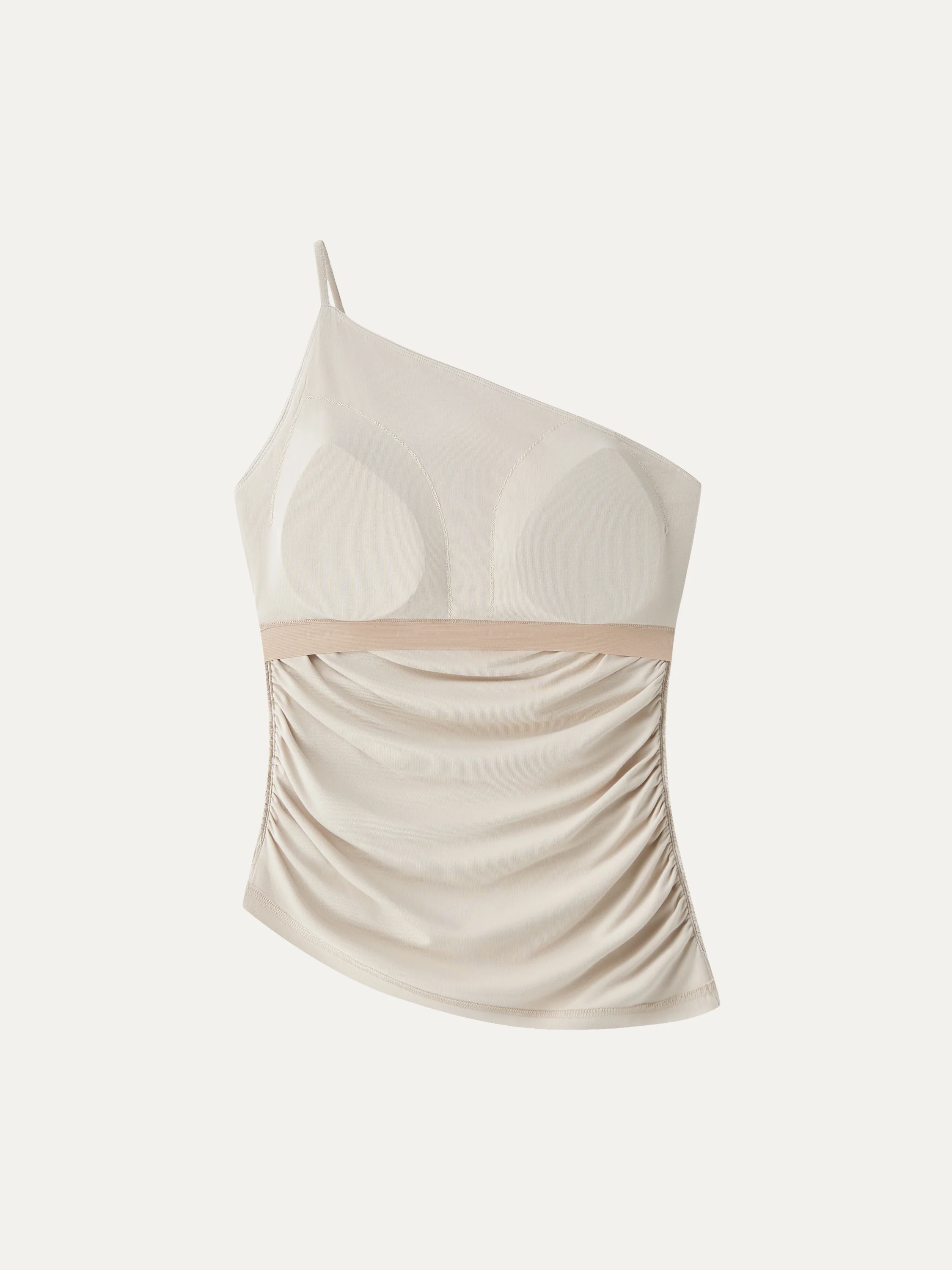 Ruched One Shoulder Asymmetrical Bra Top - Image 7