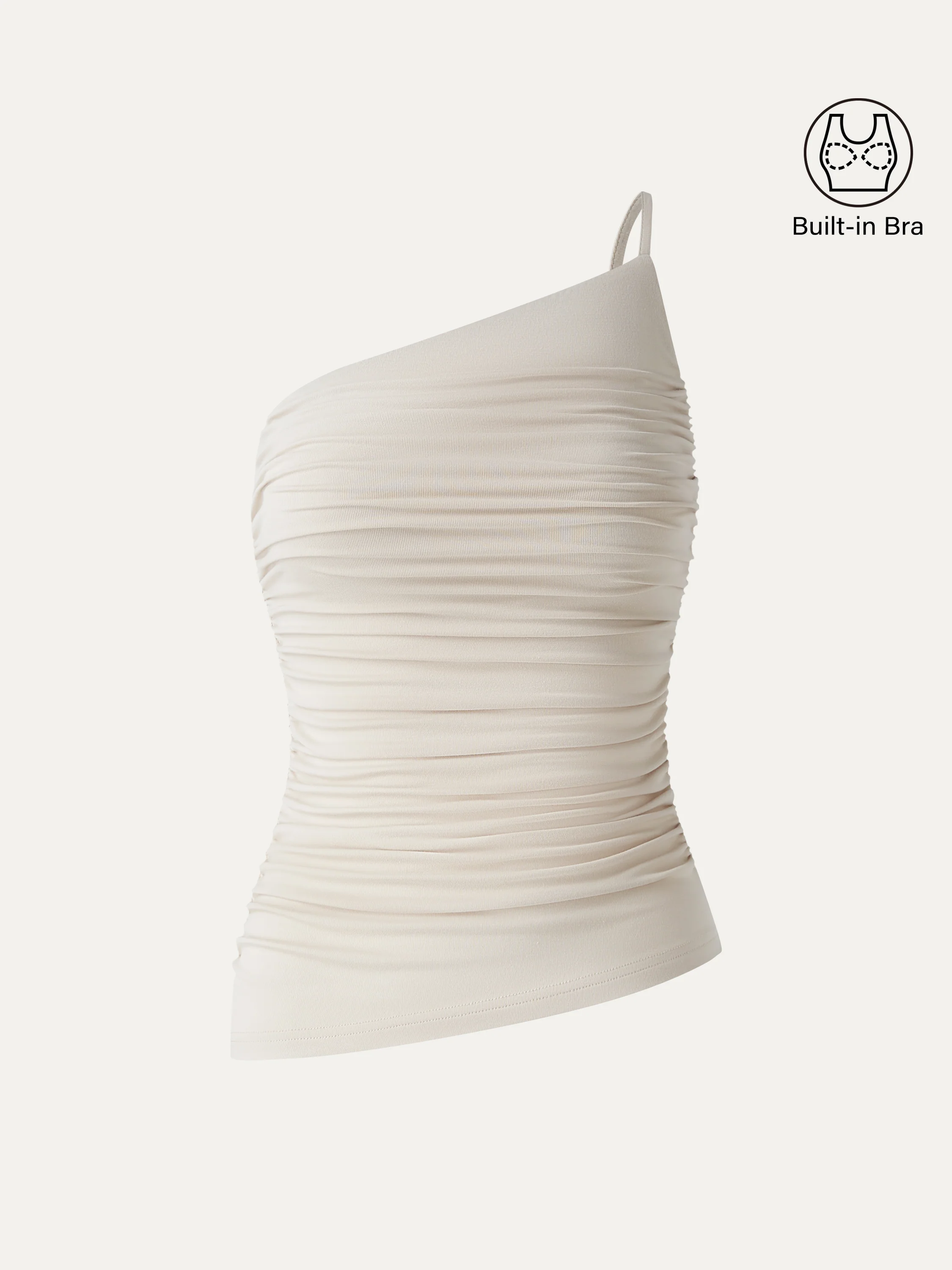 Ruched One Shoulder Asymmetrical Bra Top - Image 9