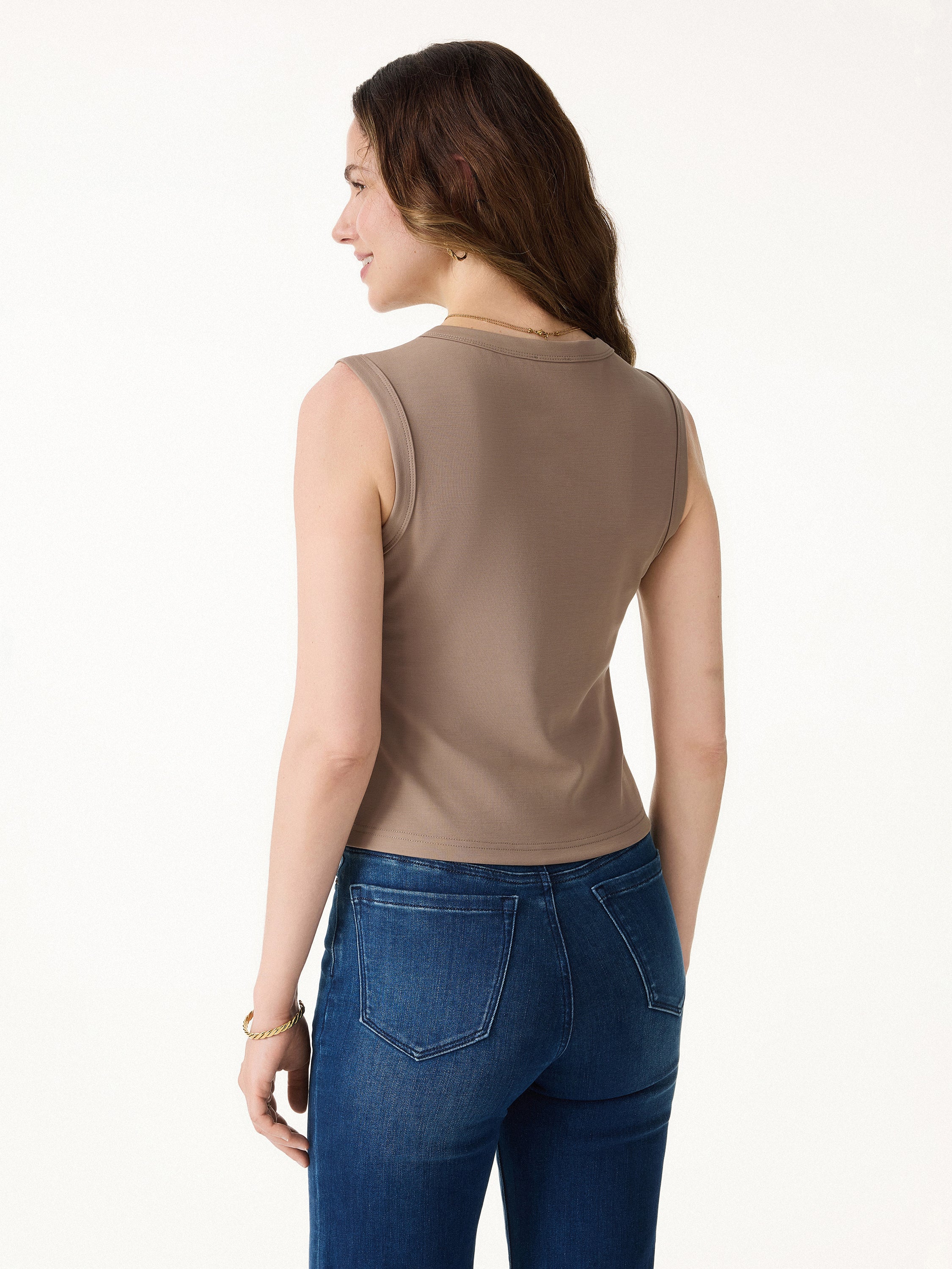 Sandwashed Modal Button-Front Cropped Vest - Image 5