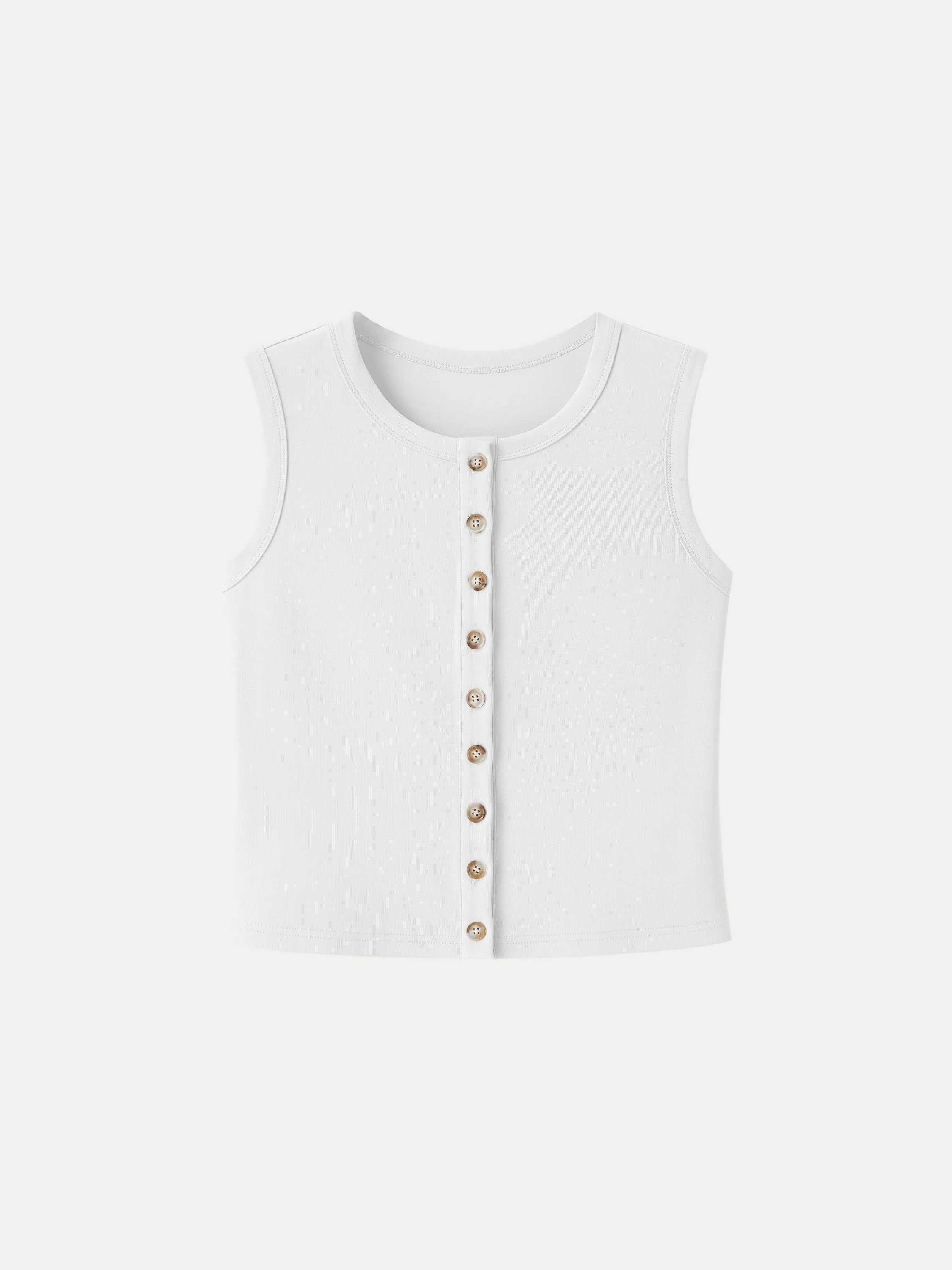 Sandwashed Modal Button-Front Cropped Vest - Image 8