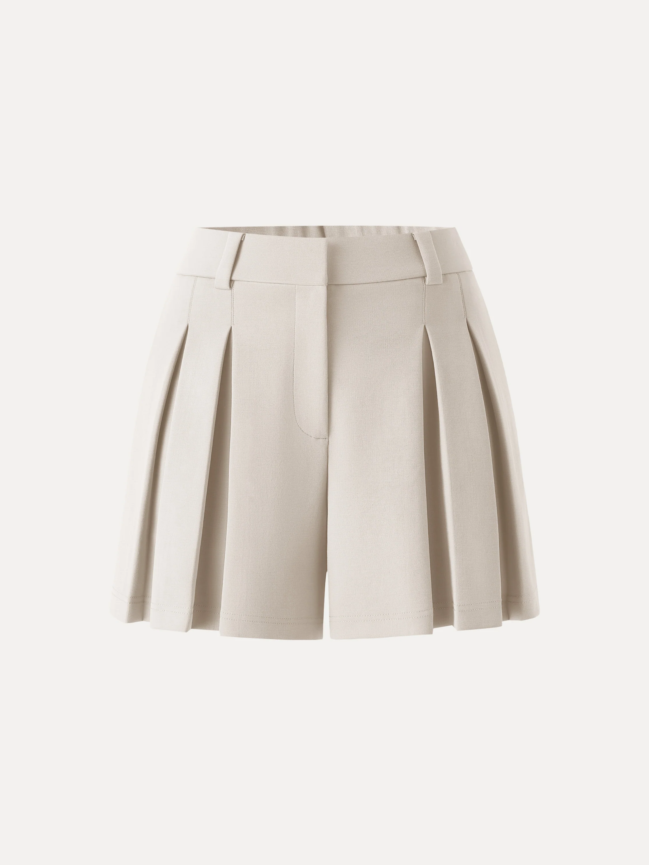 Sandwashed Modal High Rise A-Line Pleated Shorts - Image 10