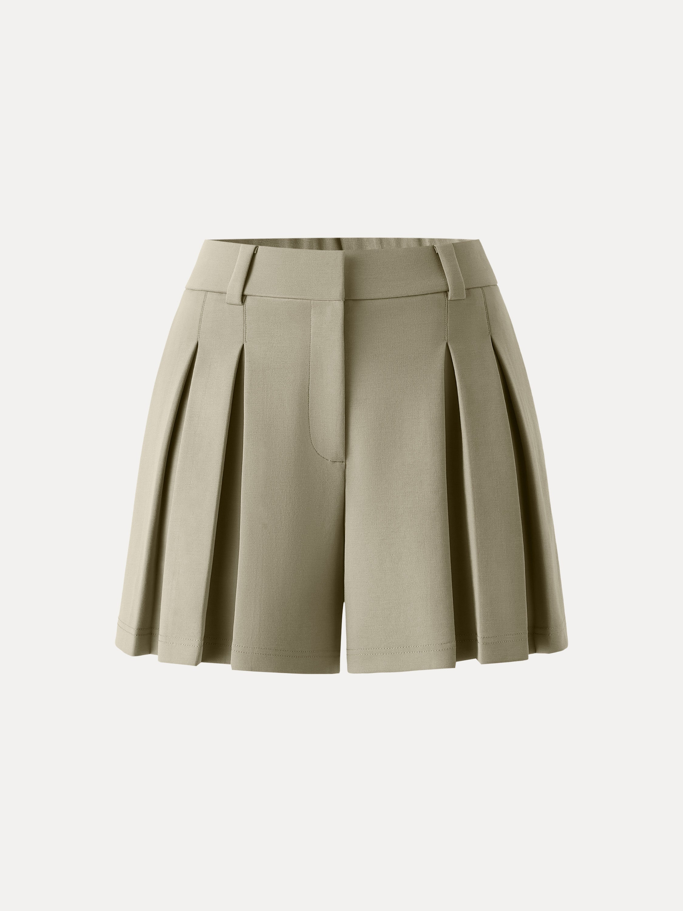Sandwashed Modal High Rise A-Line Pleated Shorts - Image 12