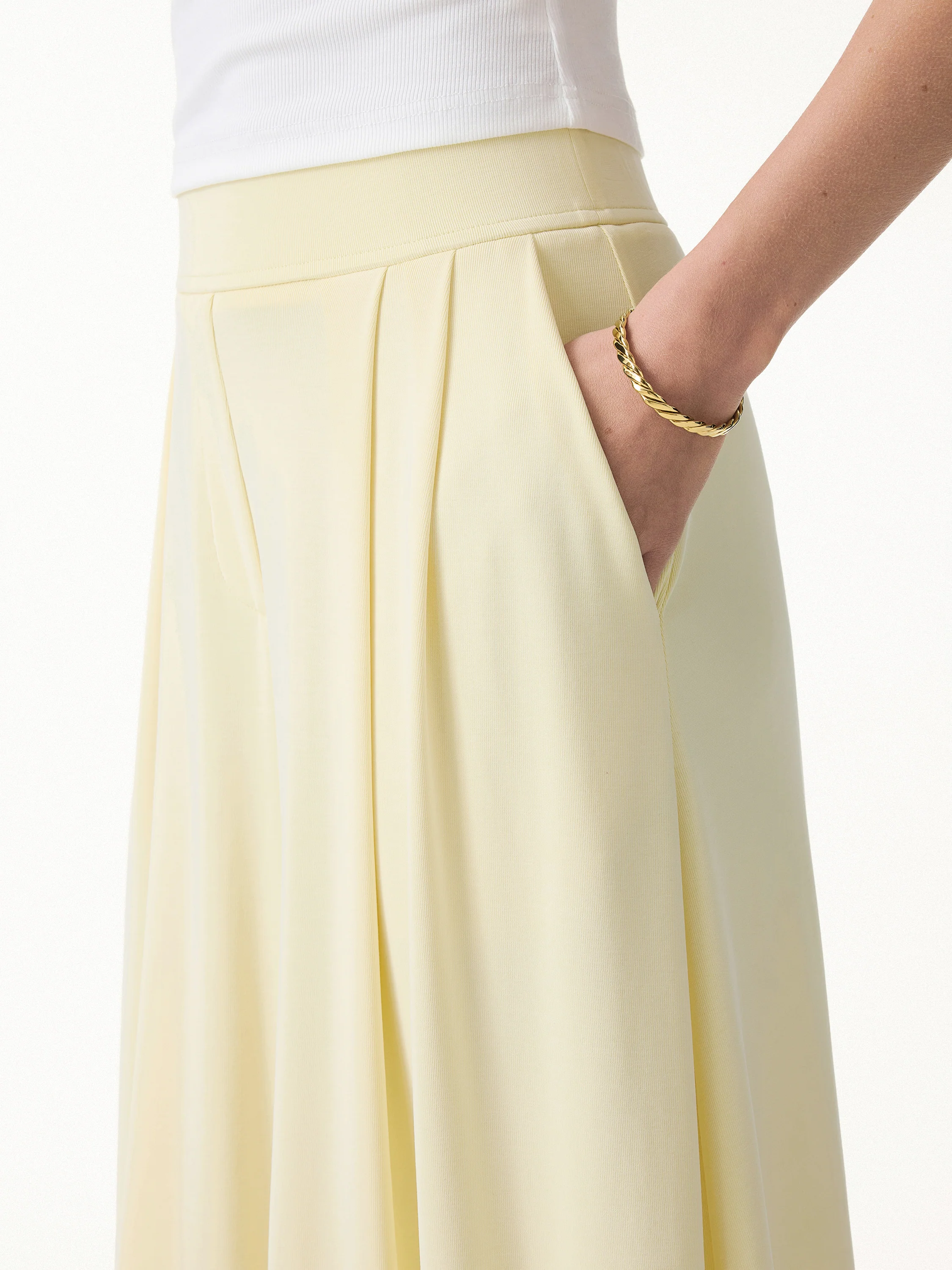Sandwashed Super Flowy Cropped Palazzo Leg Pant with Pockets - Image 3
