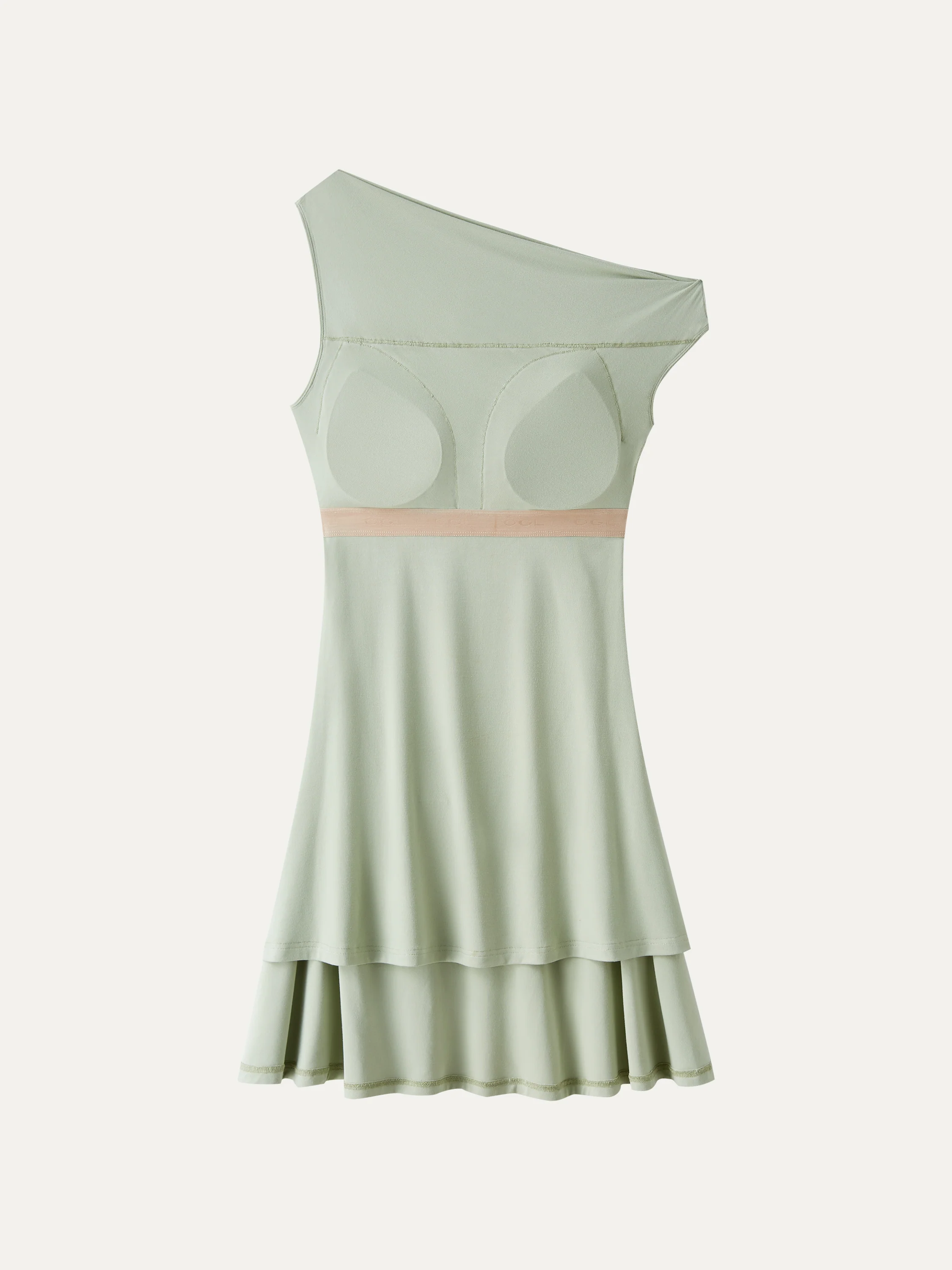 SkinKiss Asymmetrical Ruched Fit-and-Flare Mini Bra Dress - Image 8