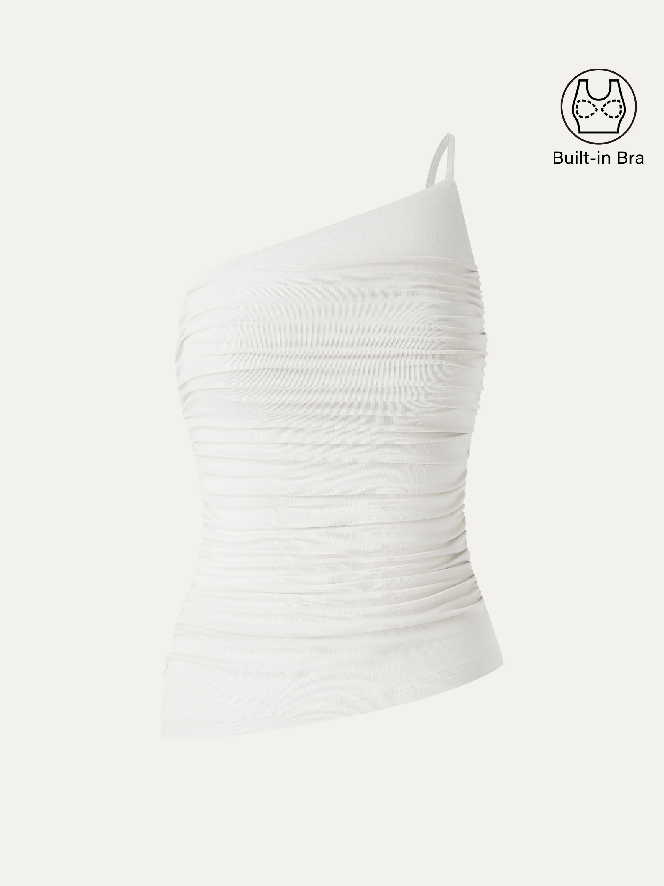 SkinKiss Ruched One Shoulder Asymmetrical Bra Top - Image 10