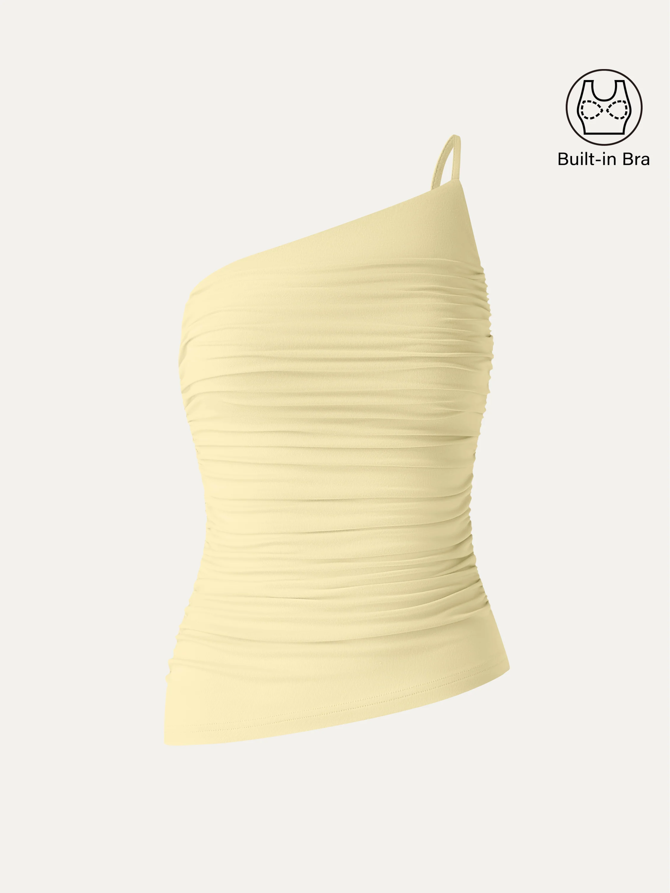 SkinKiss Ruched One Shoulder Asymmetrical Bra Top - Image 11