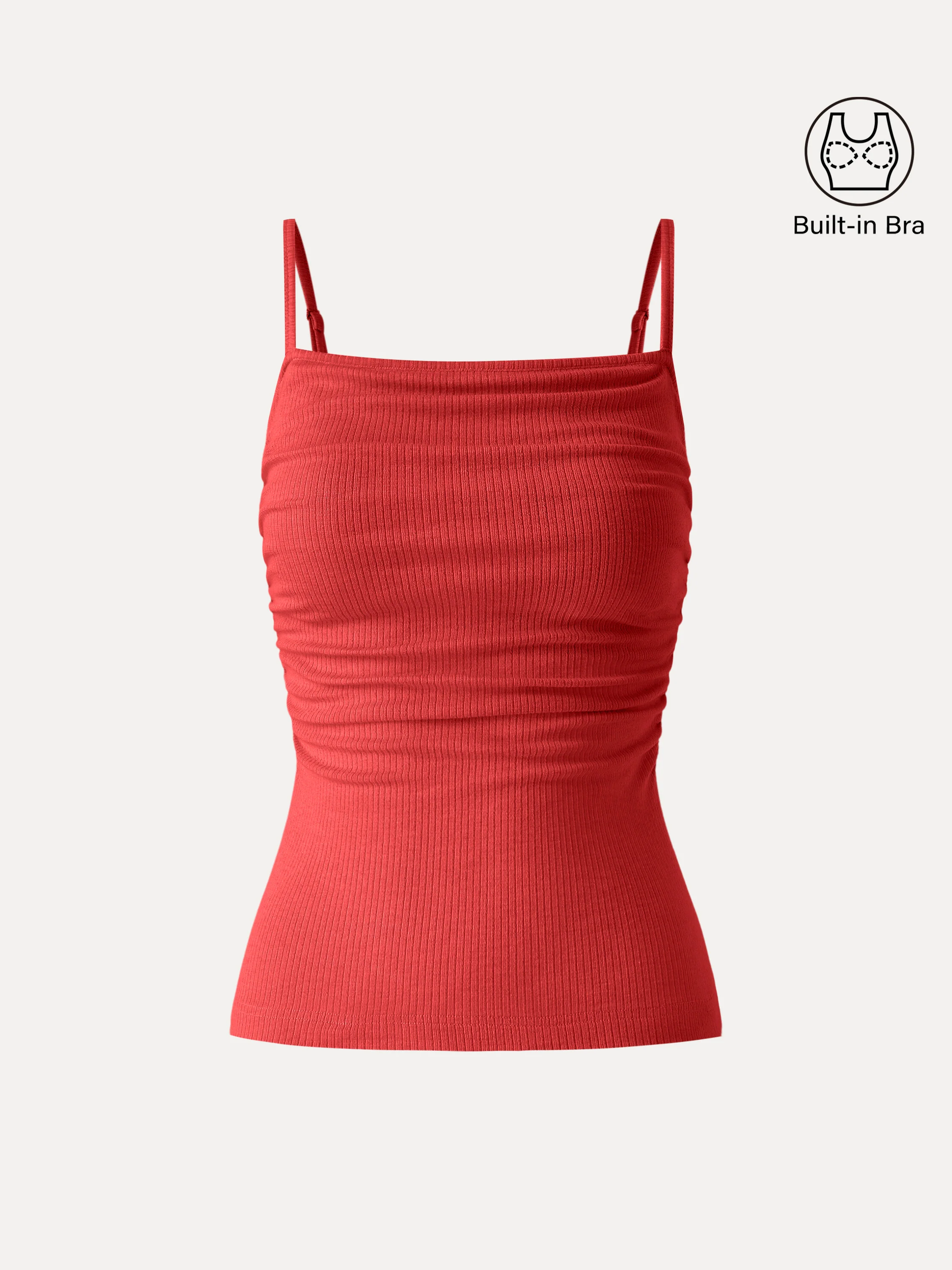 Soft Textured Adjustable Spaghetti Bra Tank - Image 14