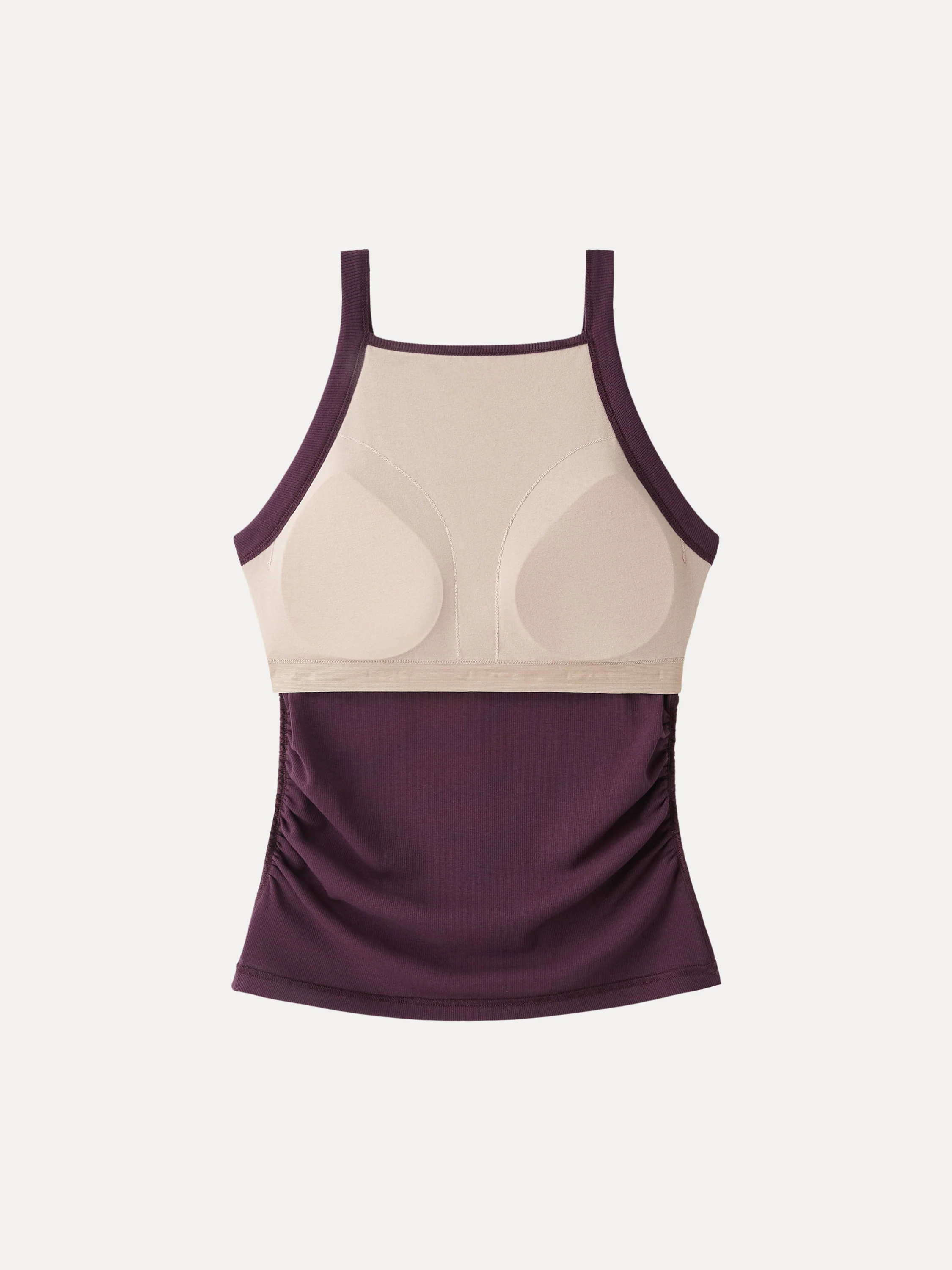 Plantive Chic Square Neck Ruched Rib Bra Tank - Image 8