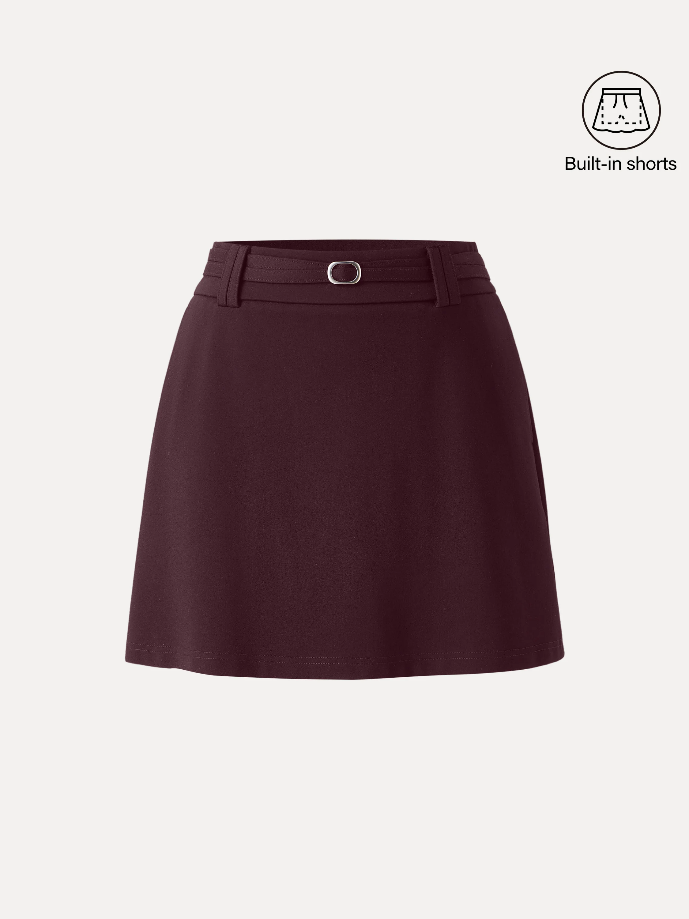 Stretch Ponte A-Line Mini Skort with Pockets