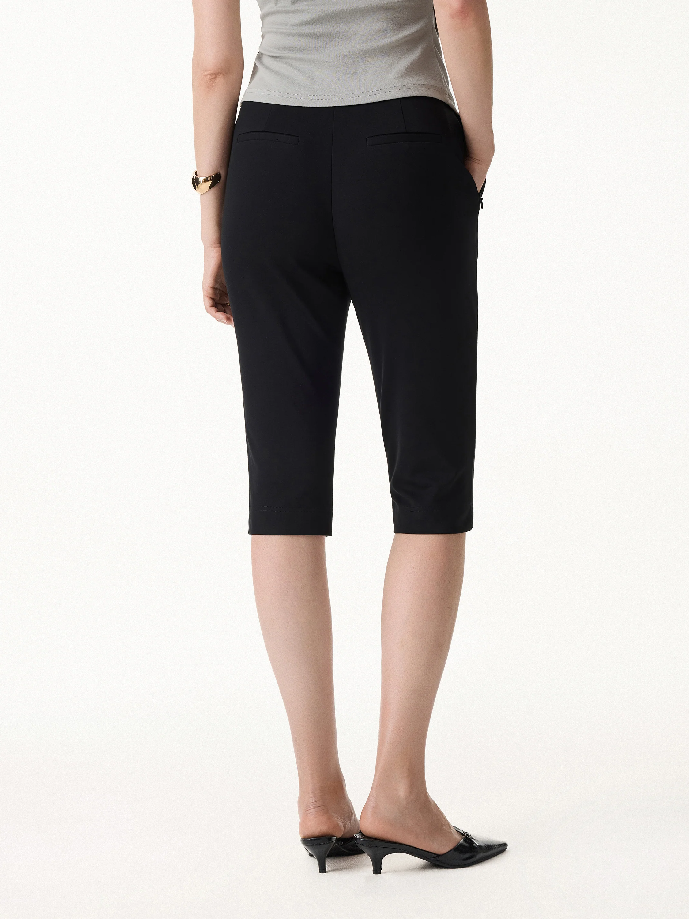 Stretch Ponte Chic Capri Pant with Pockets - Image 8