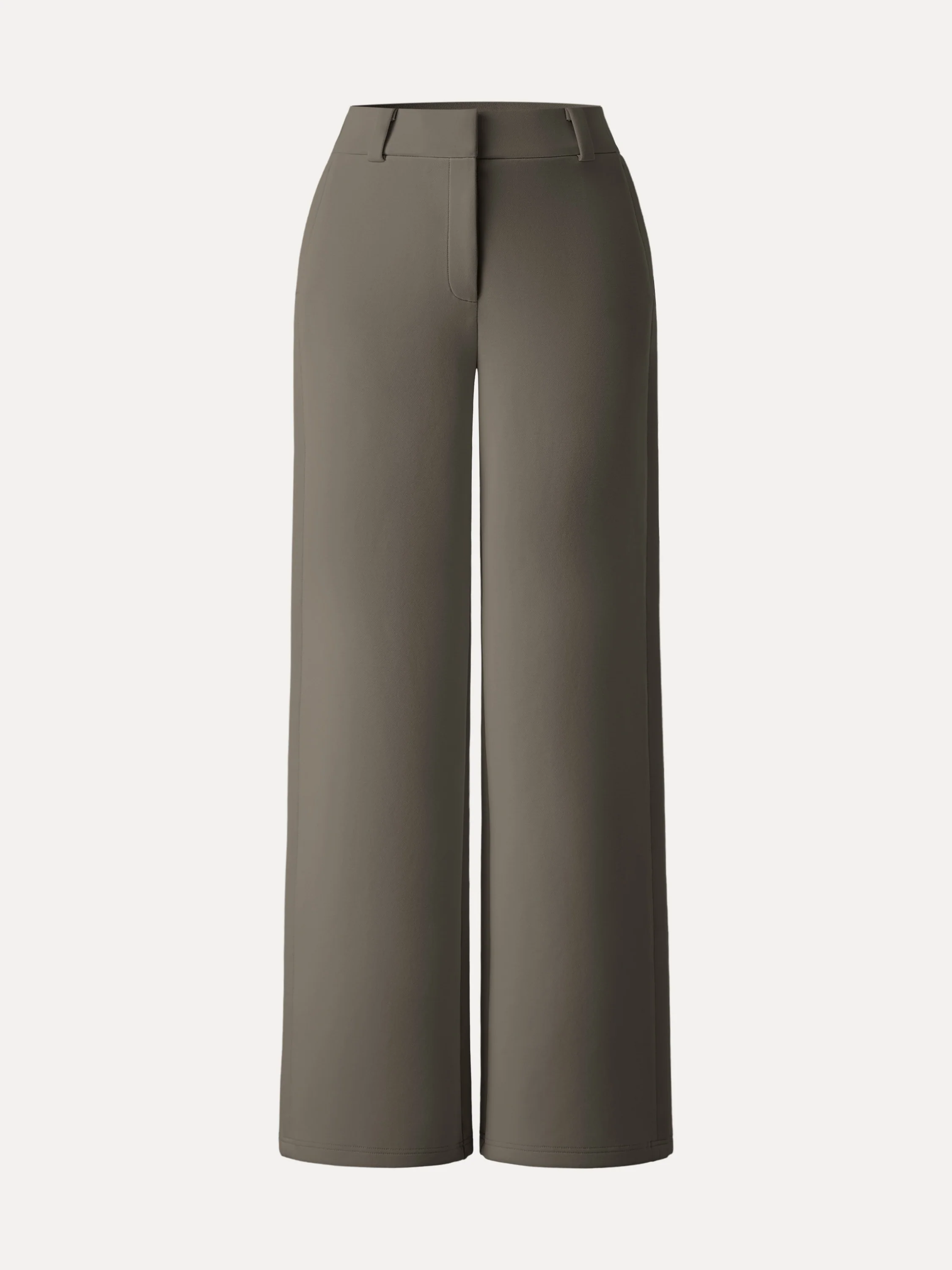 Stretchy Mid Rise Fly-Front Wide Leg Trouser - Image 15