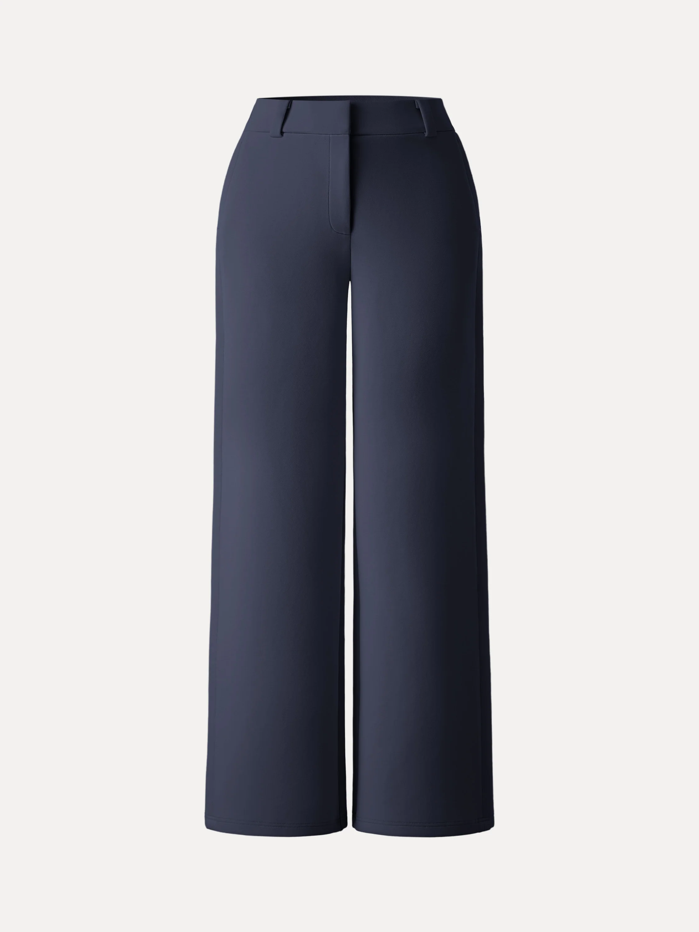 Stretchy Mid Rise Fly-Front Wide Leg Trouser - Image 24