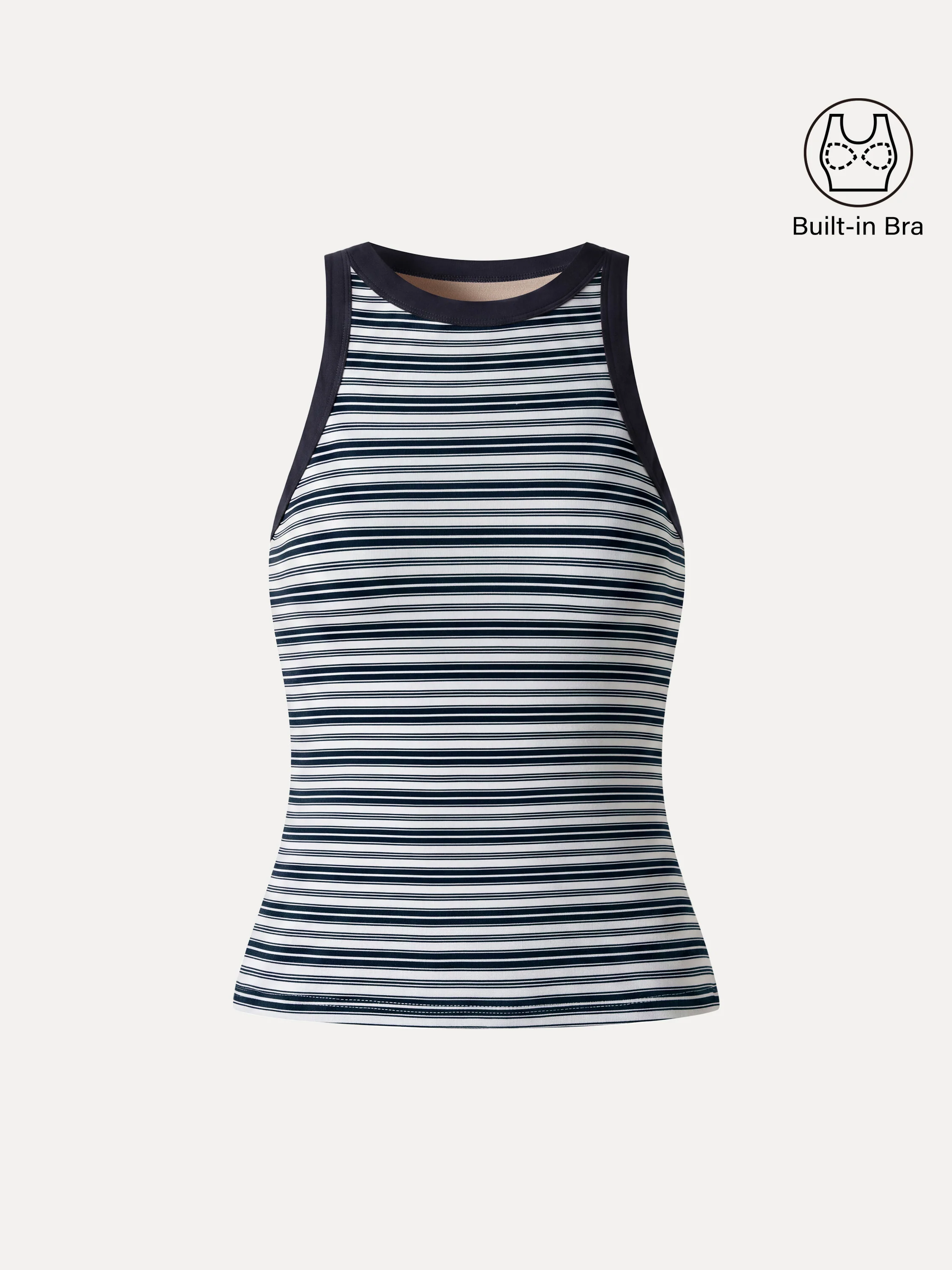Striped Round Neck Bra Tank - Image 9