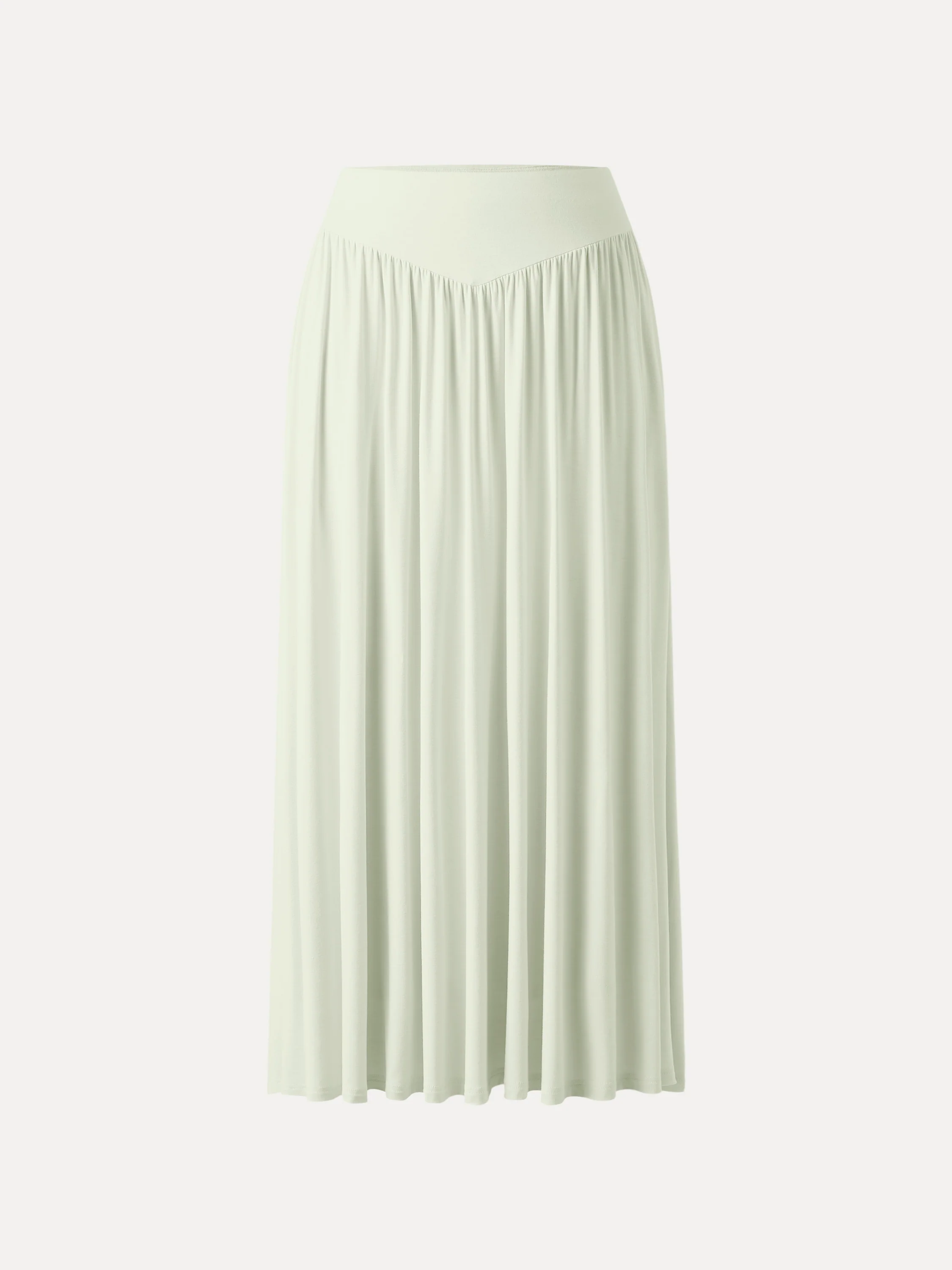 Ultrasoft V-shape Waist Gathred Maxi Circle Skirt with Pockets - Image 2