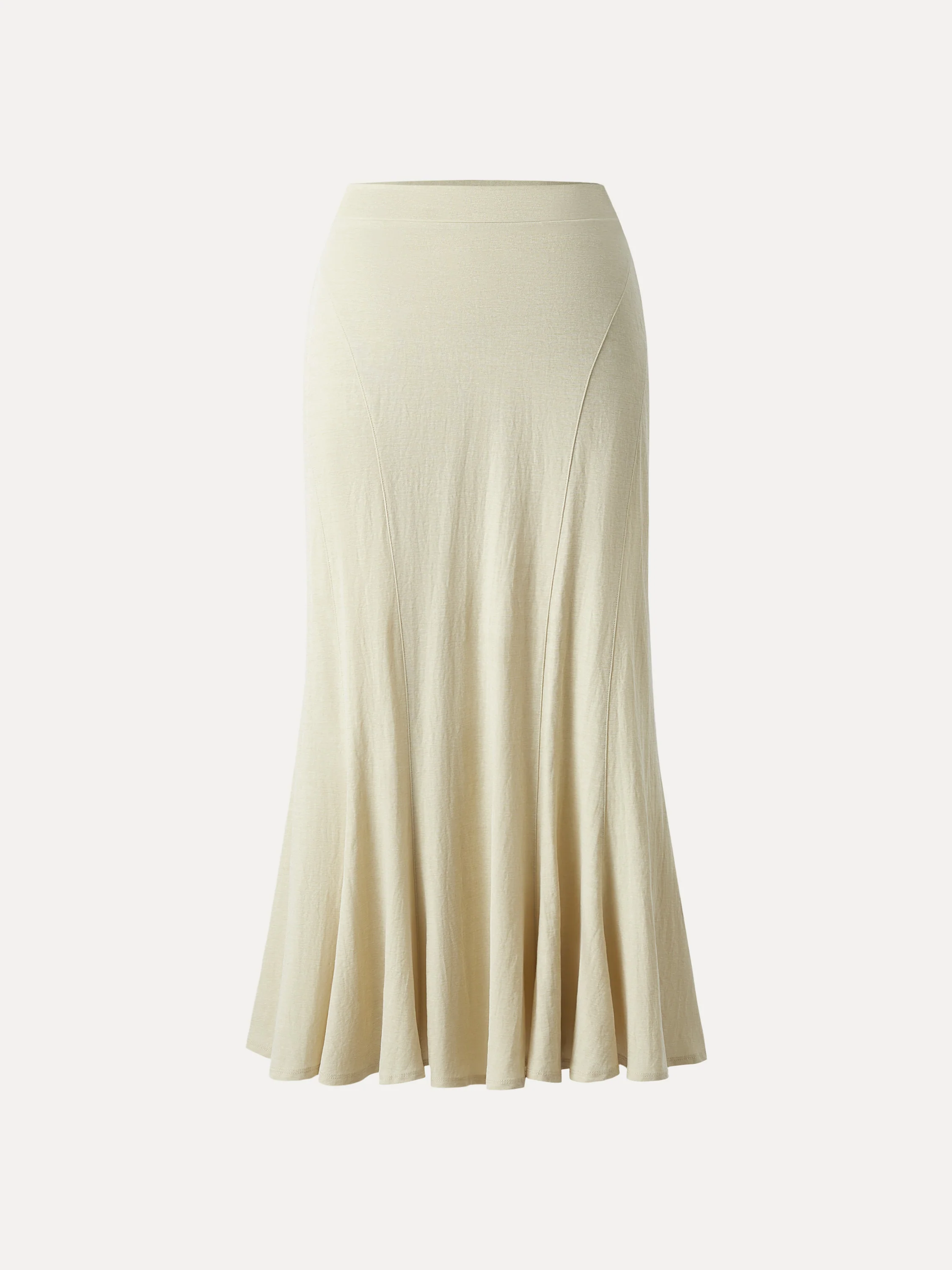 Wrinkle-resistant Cotton-linen Pull-on Midi Skirt - Image 2