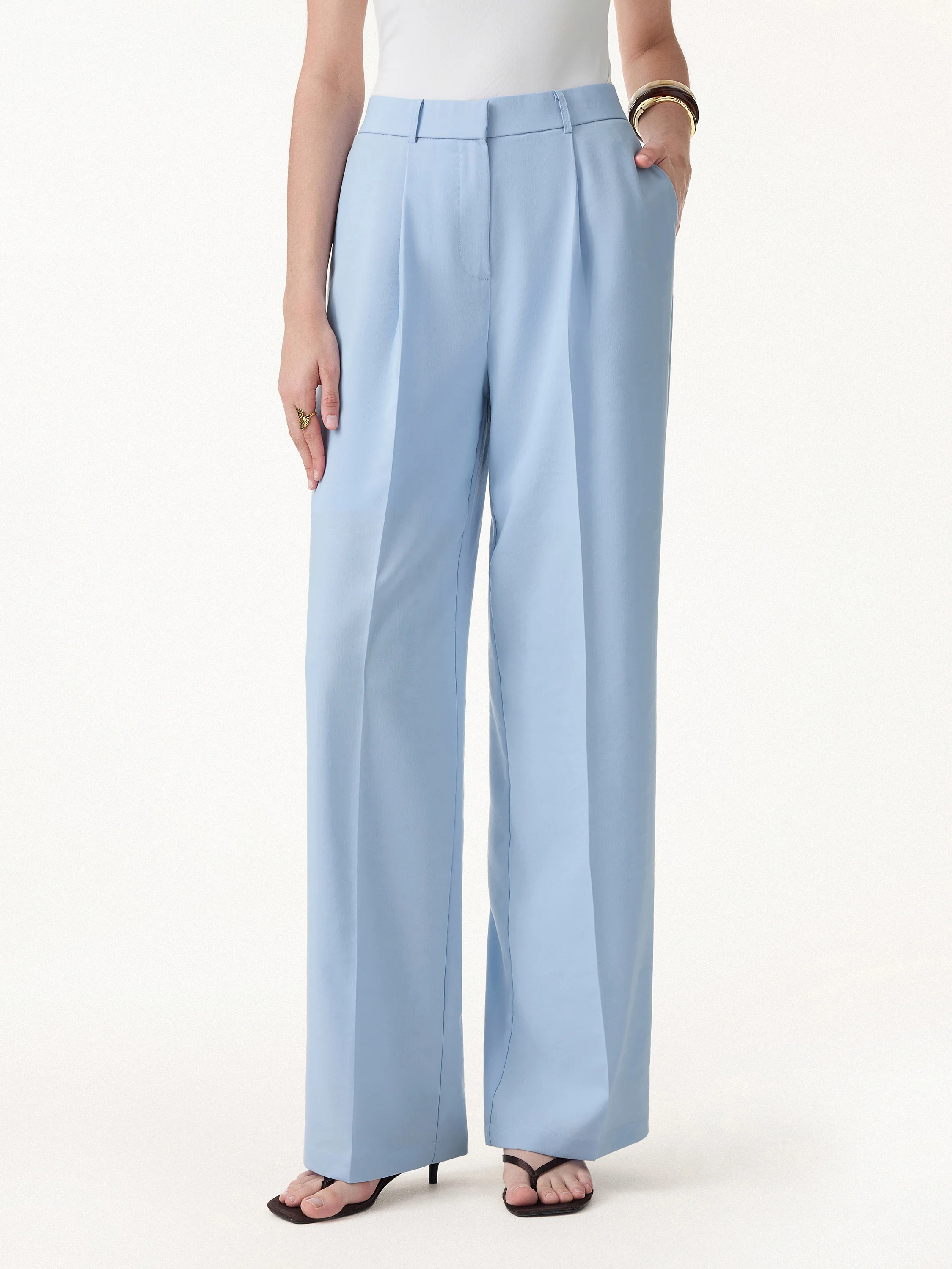 Linen Blend Wide Leg Pants - Image 6